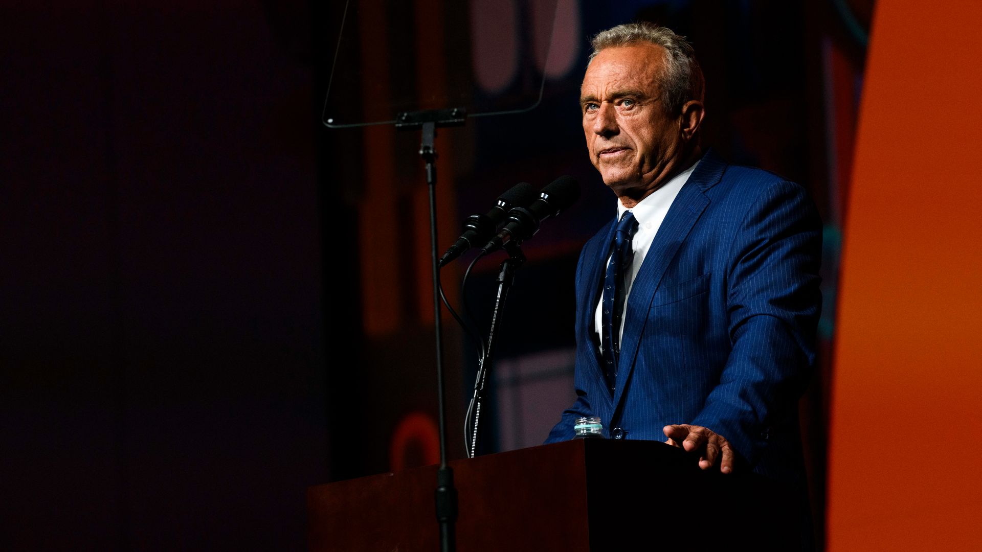 Robert F. Kennedy Jr., partner with Morgan & Morgan PA and 2024 independent presidential candidate, speaks at the Bitcoin 2024 conference in Nashville, Tennessee, US, on Friday, July 26, 2024. The conference is an annual event organized by BTC Media LLC for fans of the original cryptocurrency. Photo