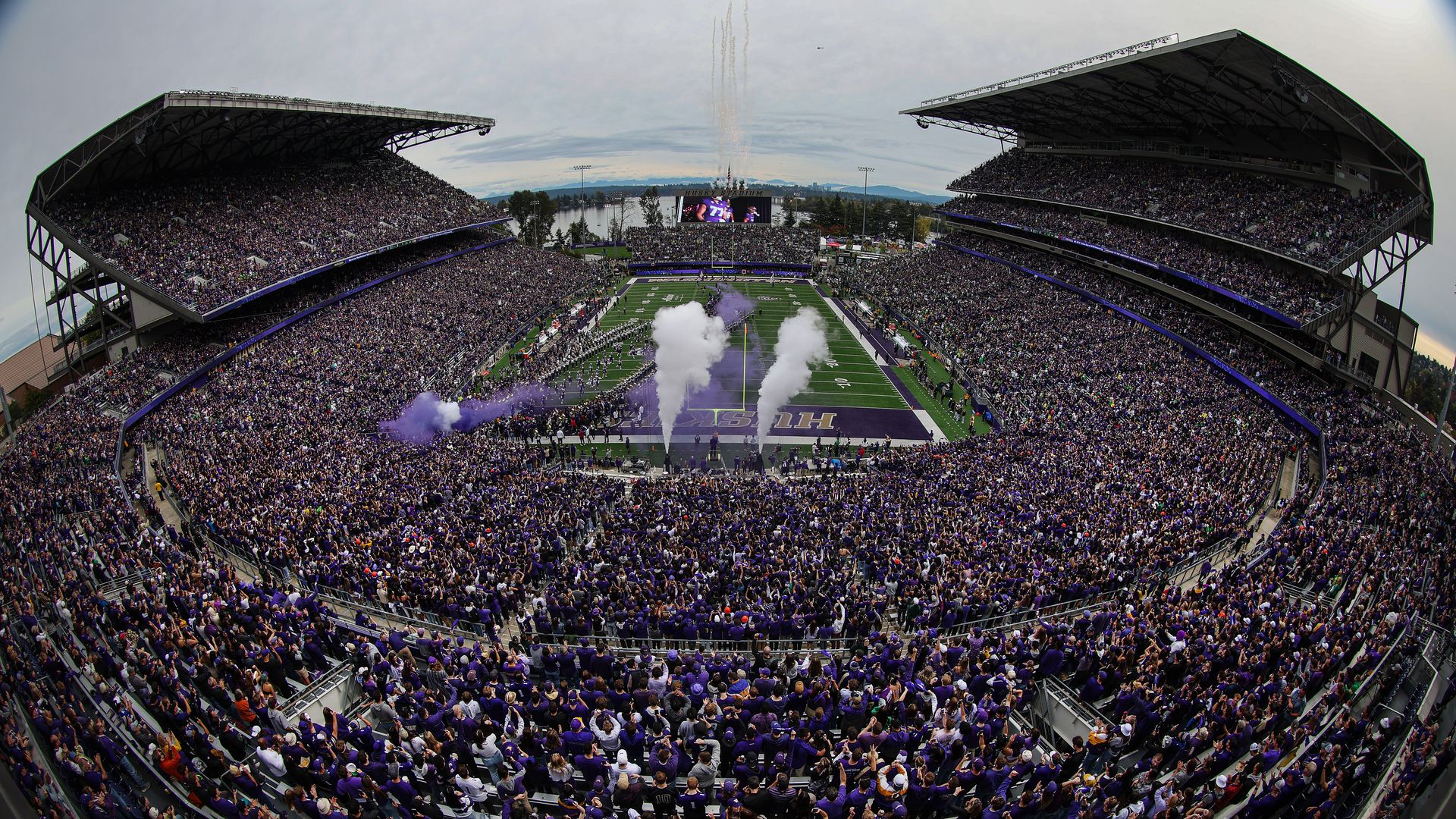 A view of Husky Stadium. 