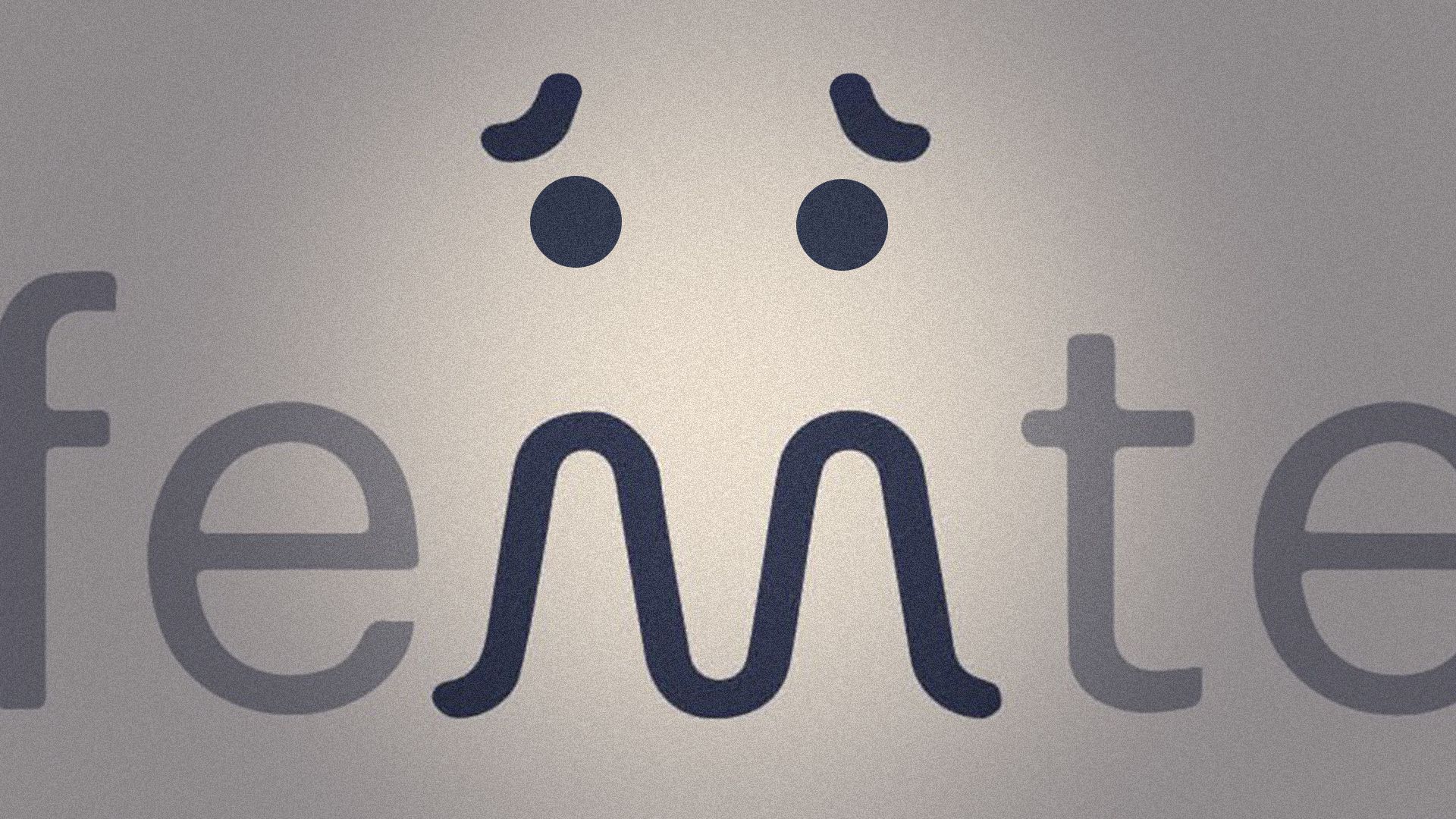 Illustration of the Femtec Health logo forming an anxious face.