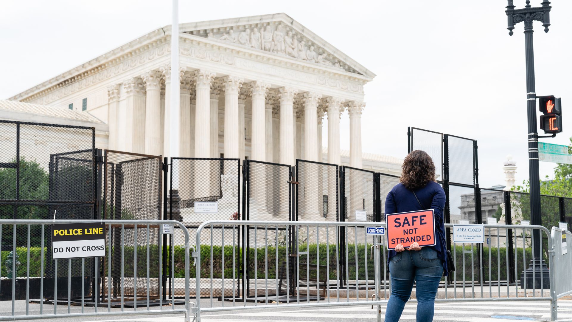 Protester in front of the Supreme Court
