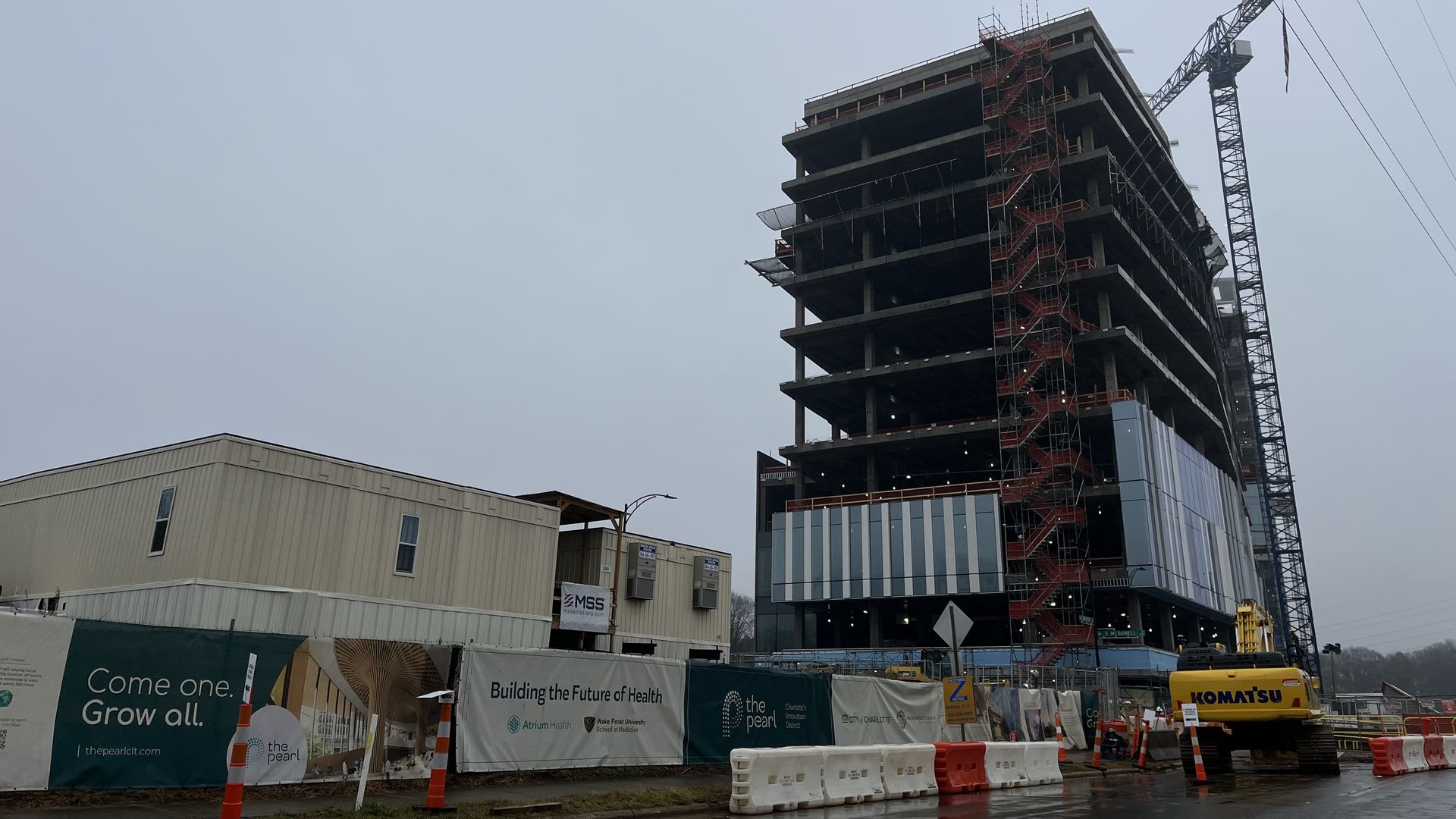 Atrium Health's innovation district under construction in Charlotte