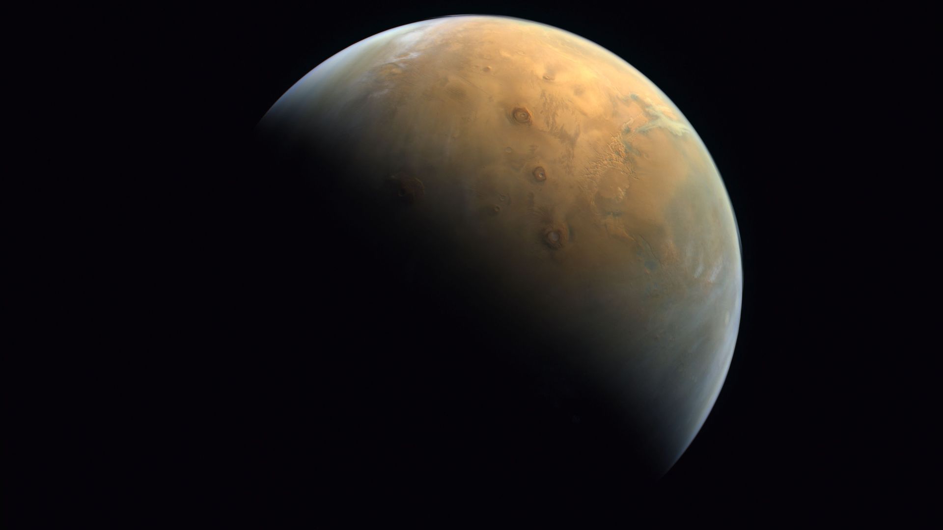 Mars as seen by the UAE's Hope probe.