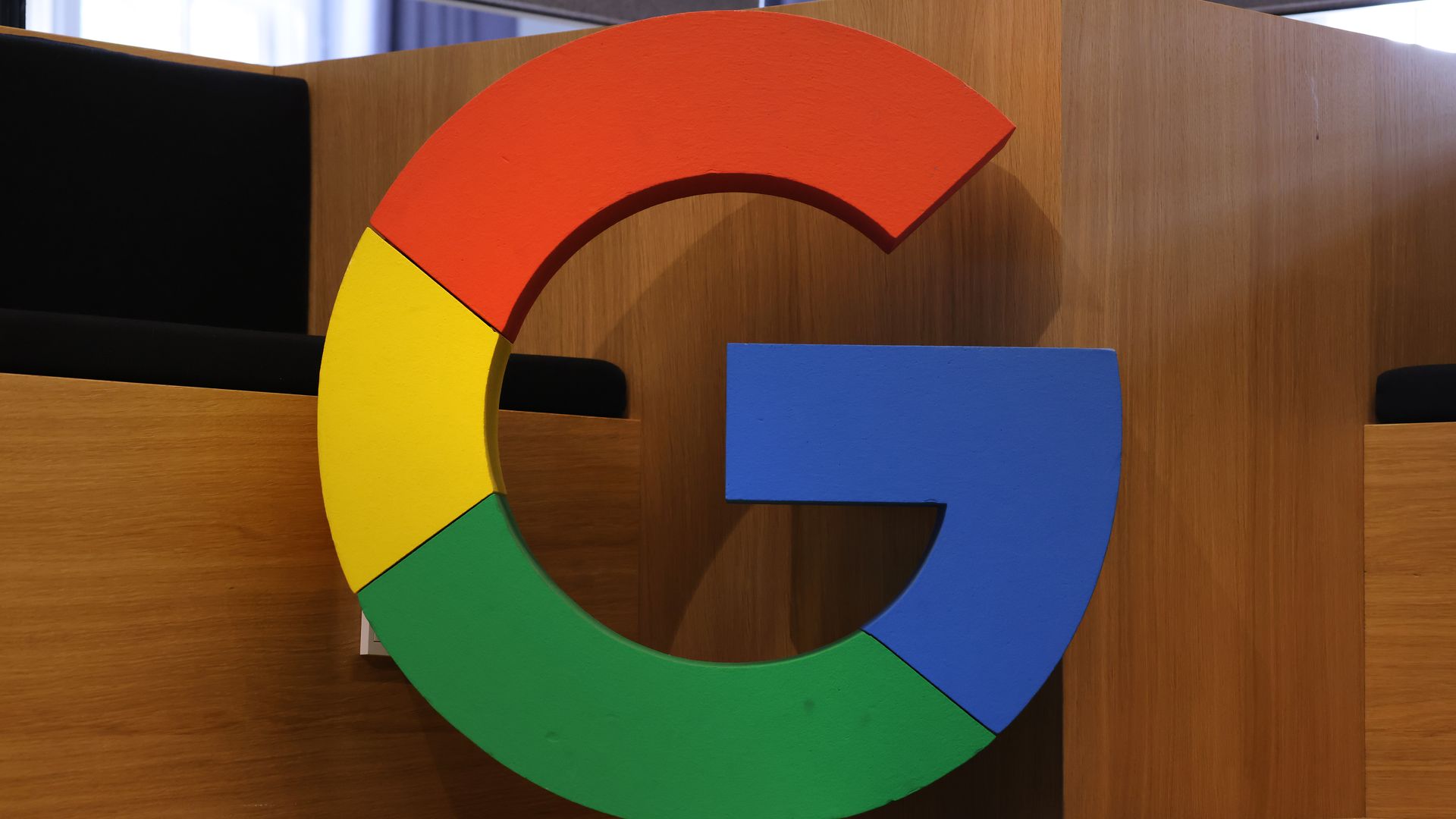A Google logo at the company's offices in Berlin in August 2021.