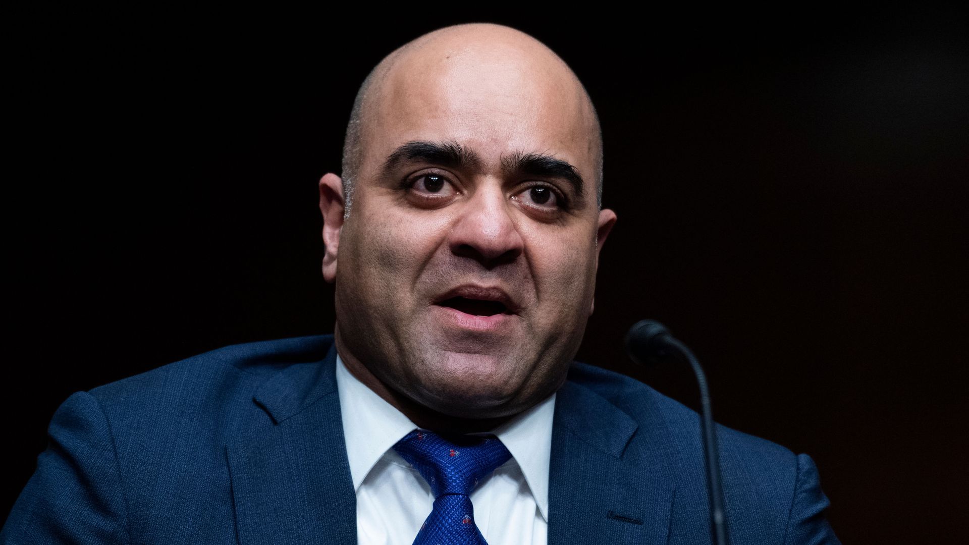 Zahid Quraishi, nominee for U.S. District Judge for the District of New Jersey, testifying during a Senate Judiciary Committee hearing in April 2021.