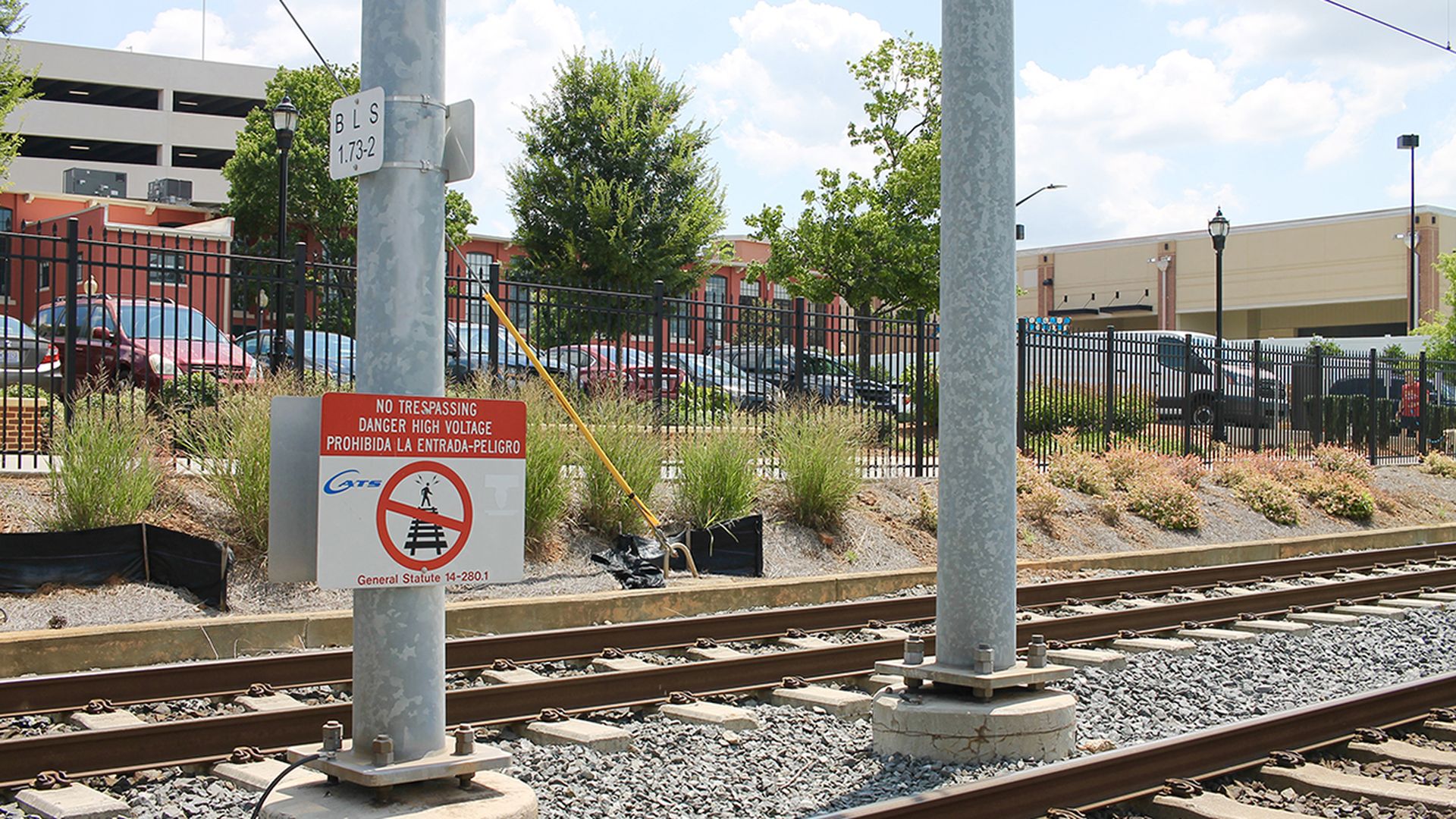 illegal trespassing sign light rail