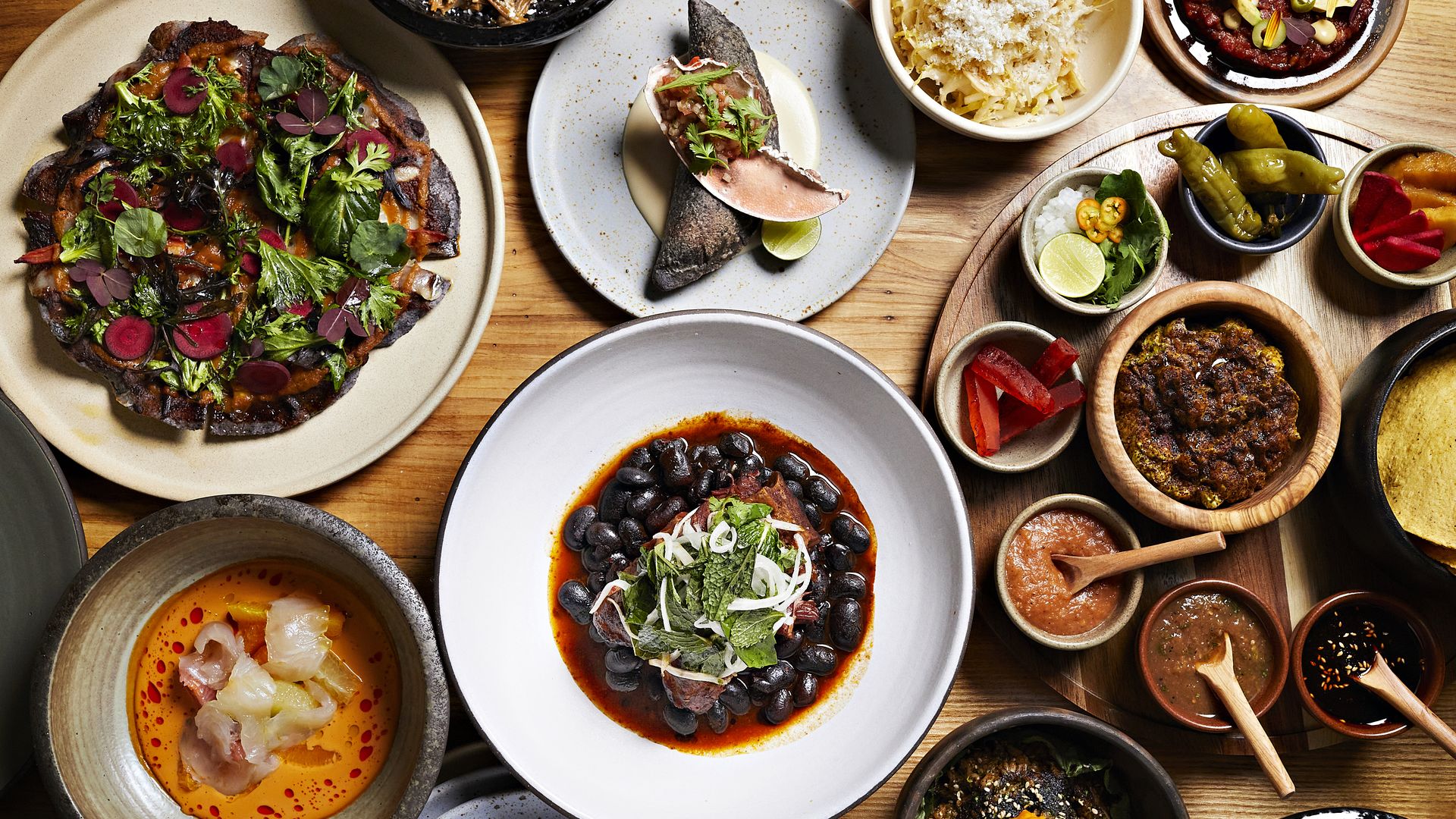 Plates of Mexican food