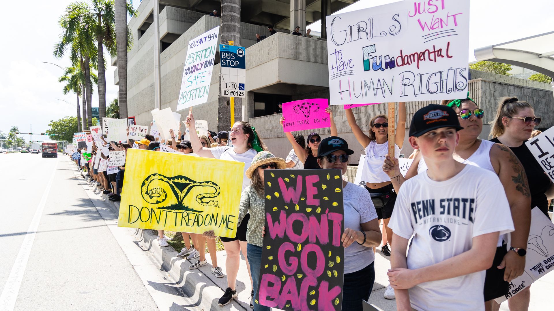Picture of abortion rights protesters in Florida