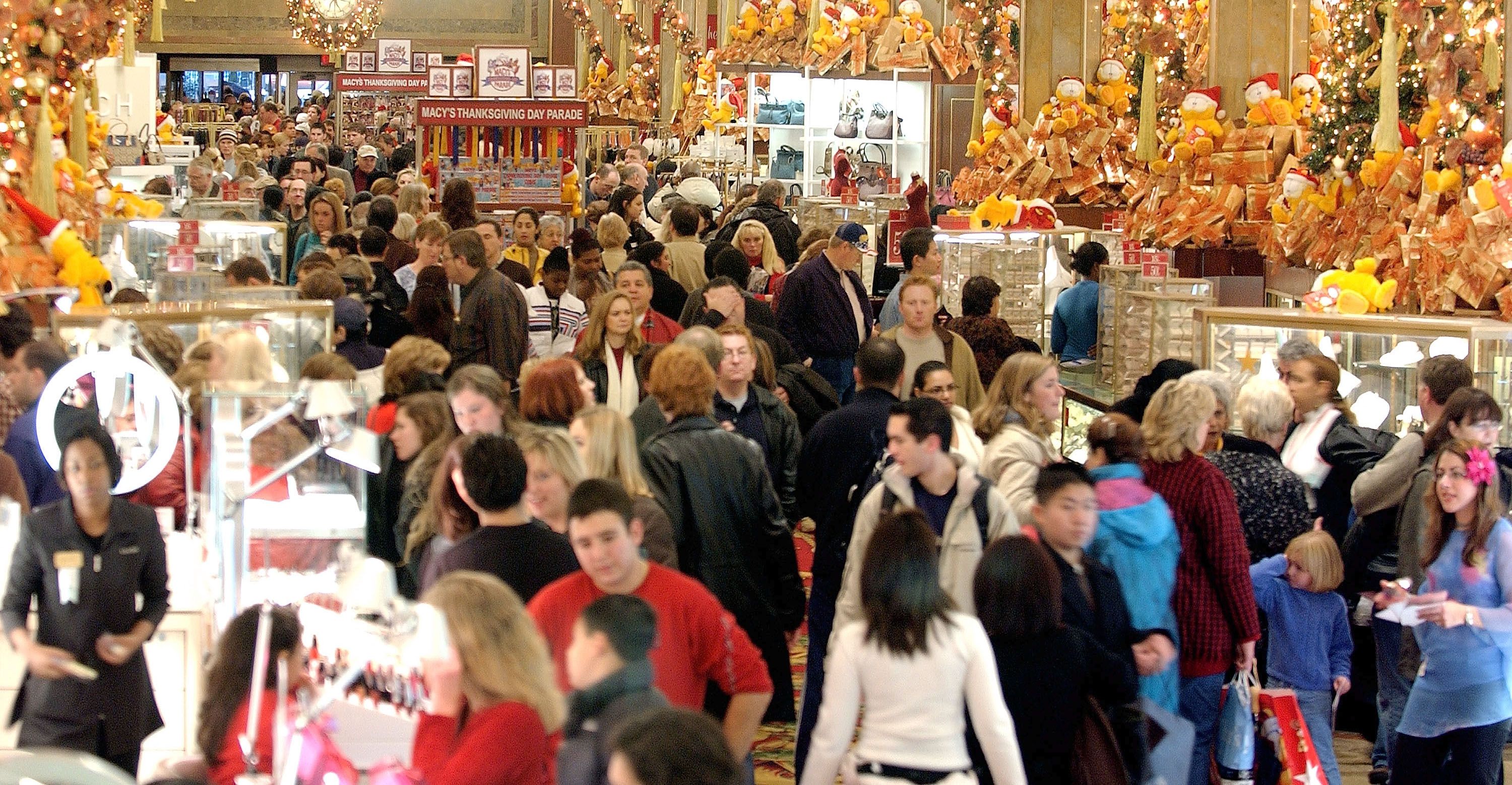 Shoppers at a Macy's on Black Friday. 