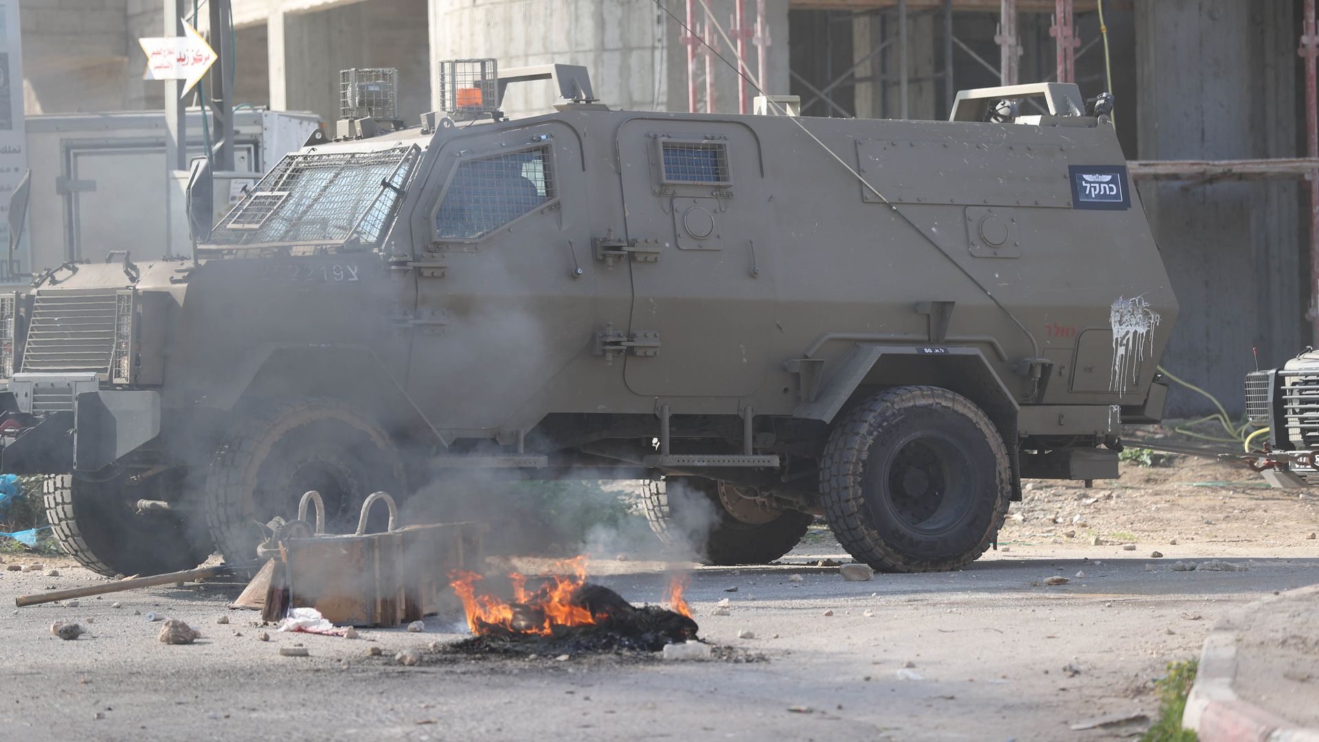 An Israeli military vehicle in Jenin, occupied West Bank on Jan. 26.