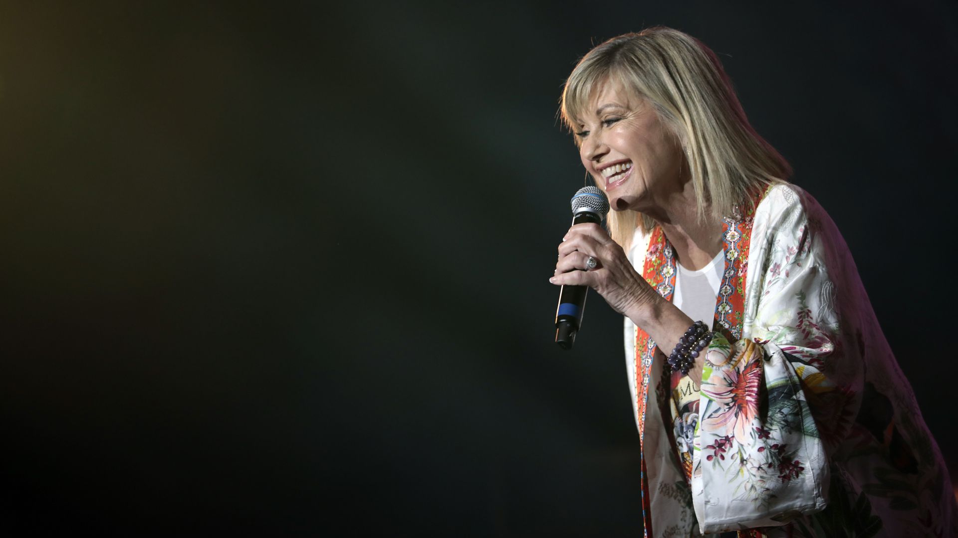 Olivia Newton-John performing.