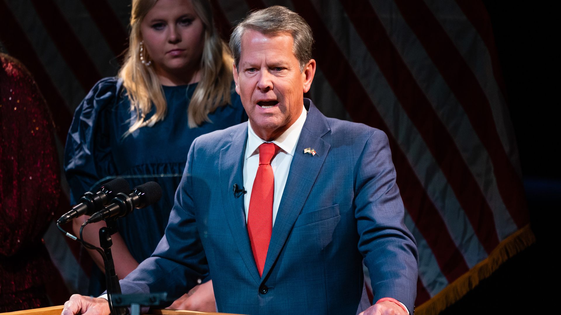 Georgia Gov. Brian Kemp speaking in Atlanta in November 2022.