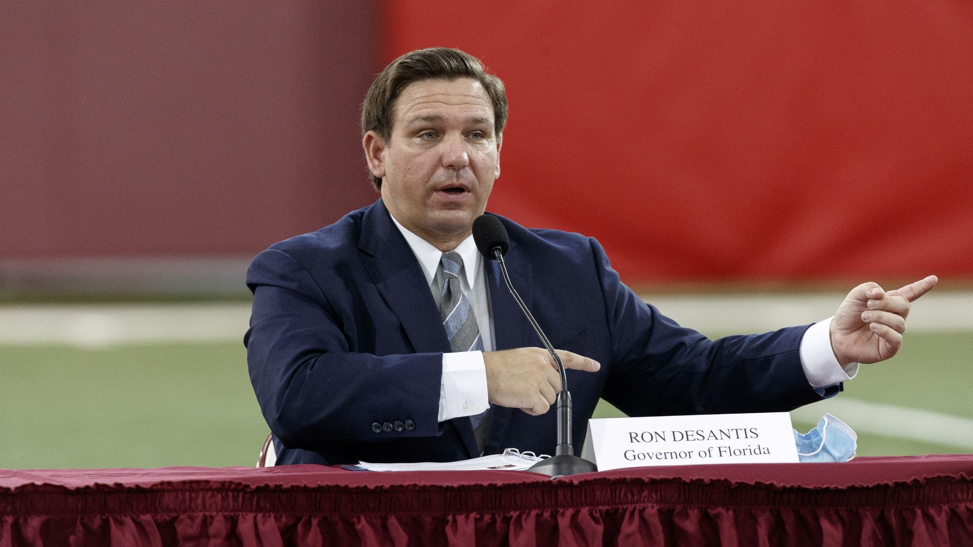Florida Gov. Ron DeSantis speaking in Tallahassee in August.