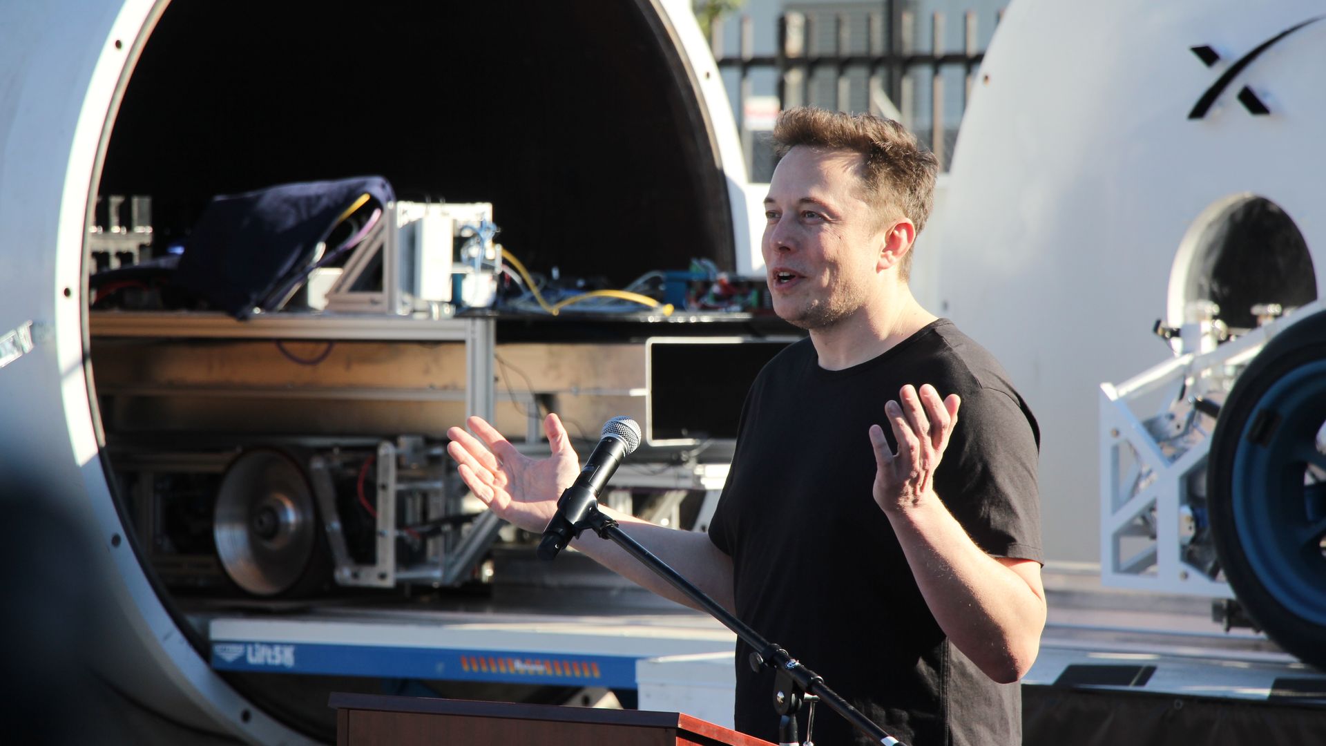 Elon Musk discussing his hyperloop project