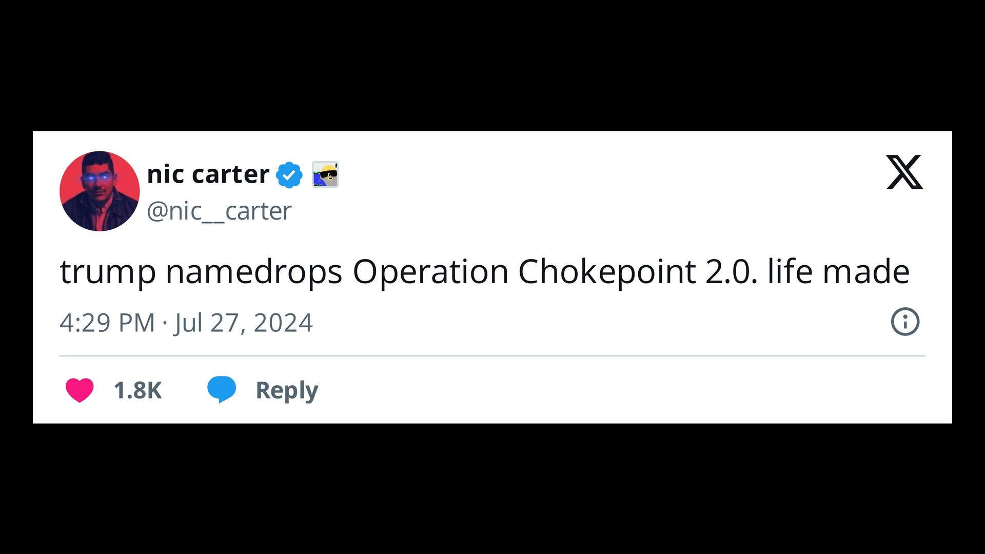 A screenshot of a tweet.