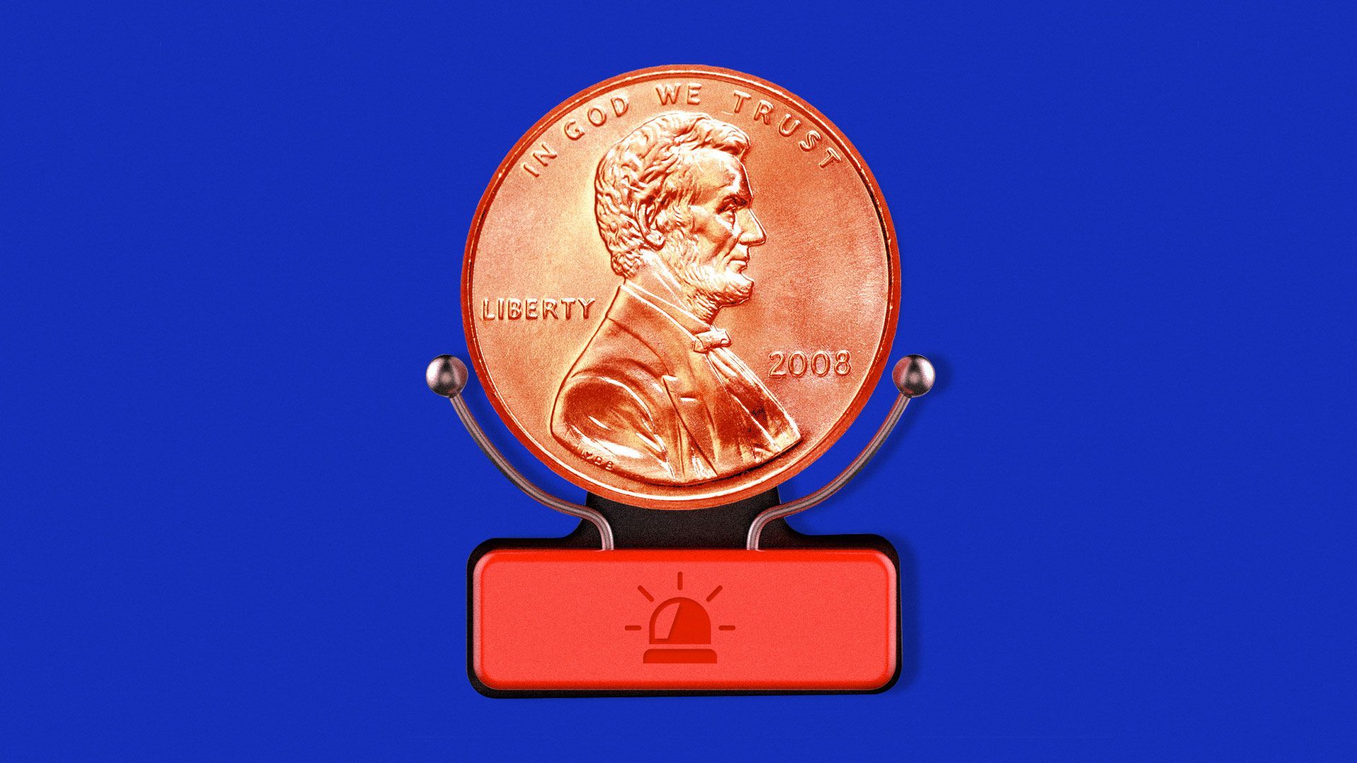 Illustration of a penny as a fire alarm bell.
