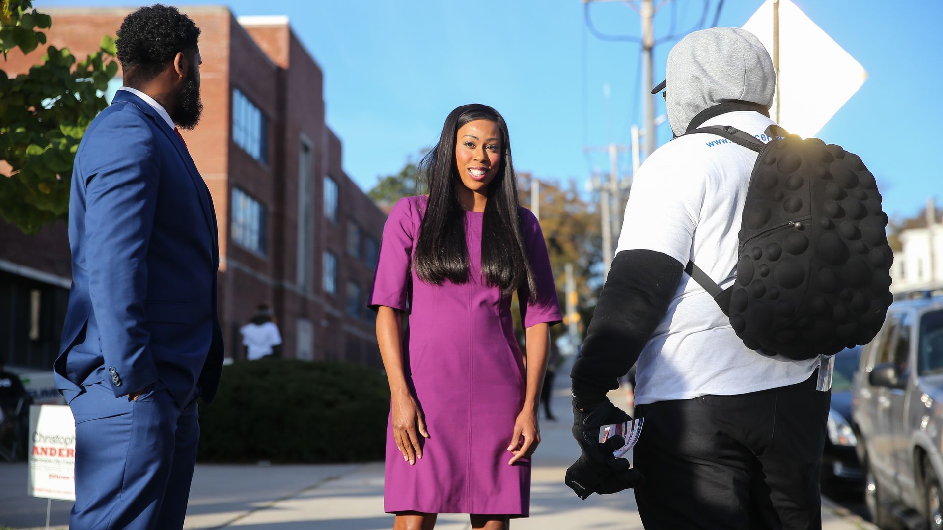 Kimberly Klacik is seen on a Baltimore street.