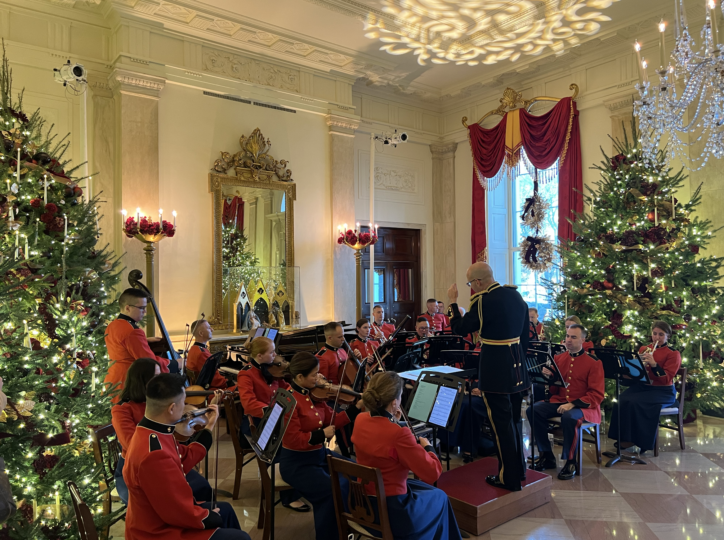 The US Marine Band playing at the White House