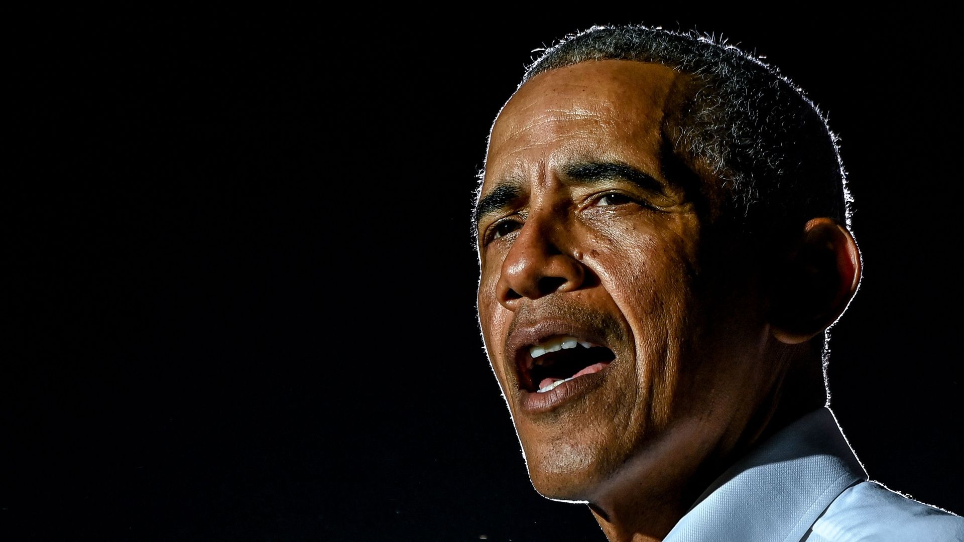 Former President Obama speaking in Miami in November 2020.