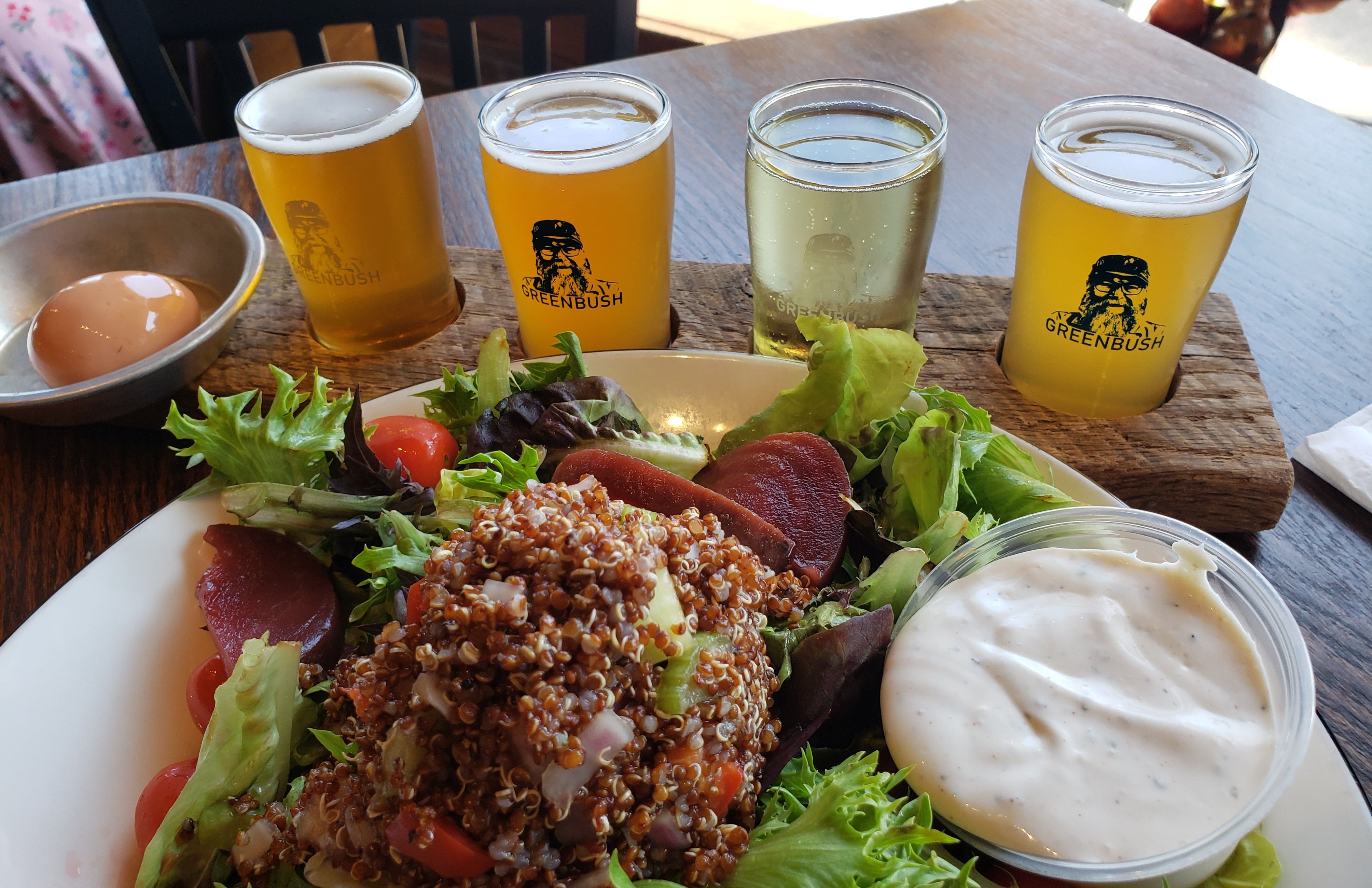 beer and salad 