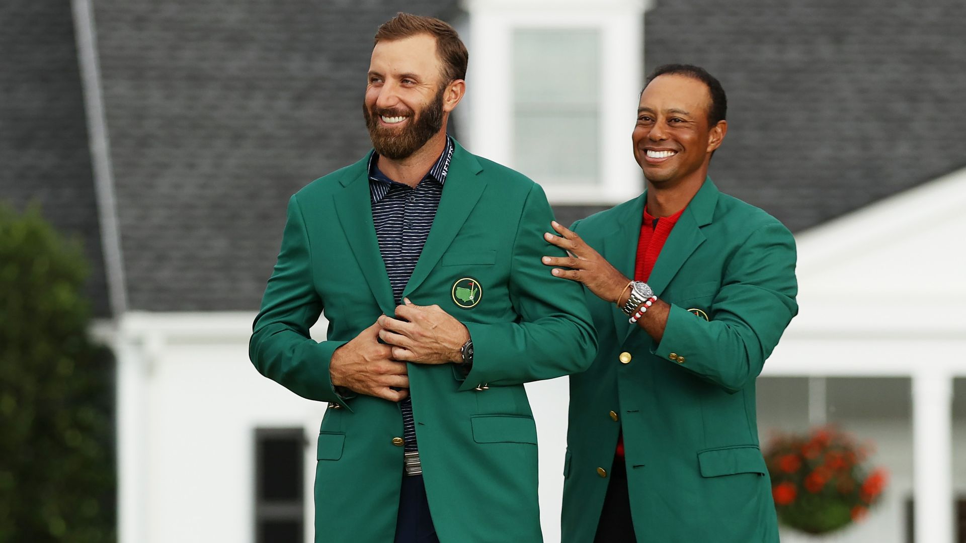 Dustin Johnson and Tiger Woods