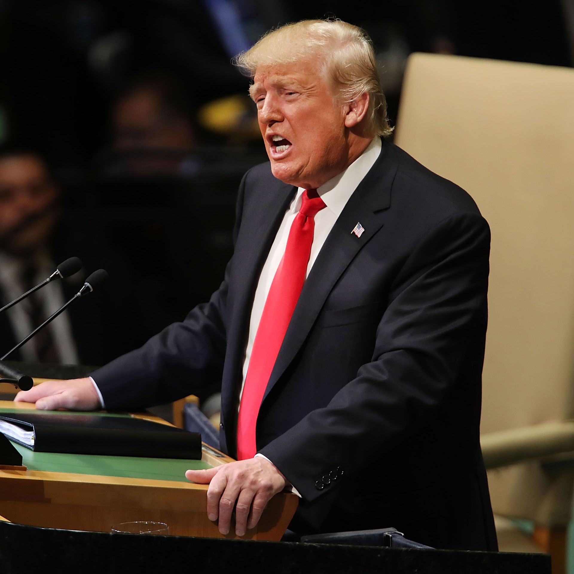 President Donald Trump addresses the 73rd United Nations (U.N.) General Assembly on September 25, 2018 in New York City.