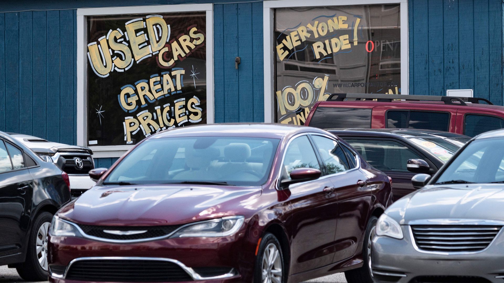 Used car lot.
