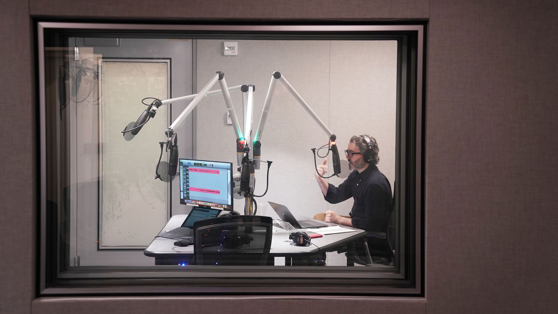 Michael Barbaro in a studio