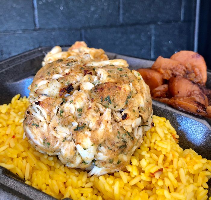 lump crab cake at Lulu's chicken and fish