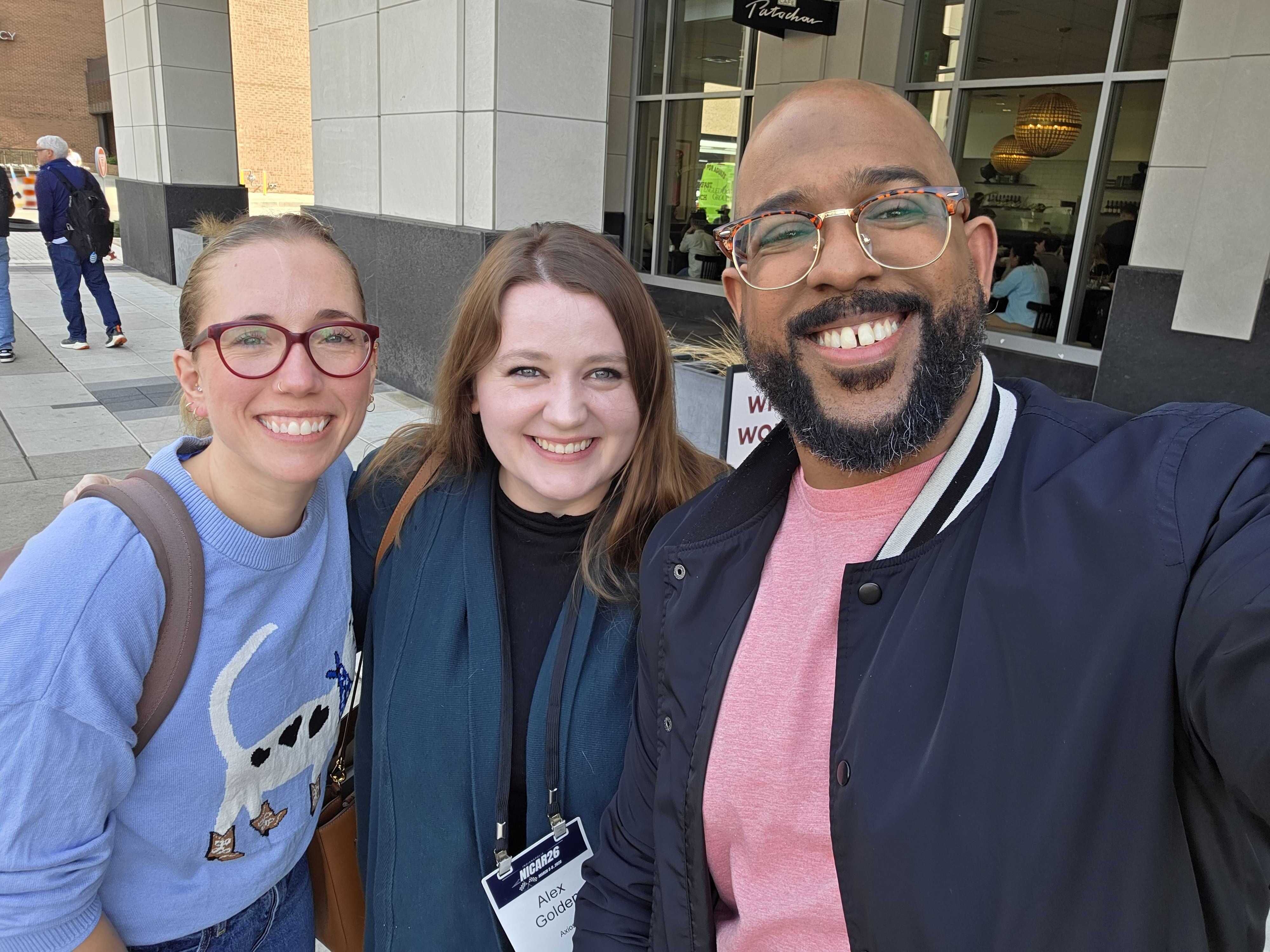 photo of Indianapolis reporters with Axios NWA reporter Alex Golden