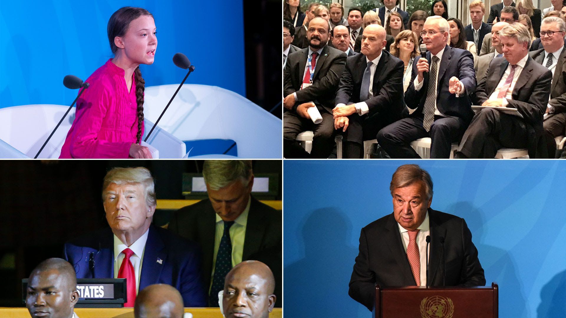 Greta Thunberg, President Trump, UN Secretary General António Guterres 
