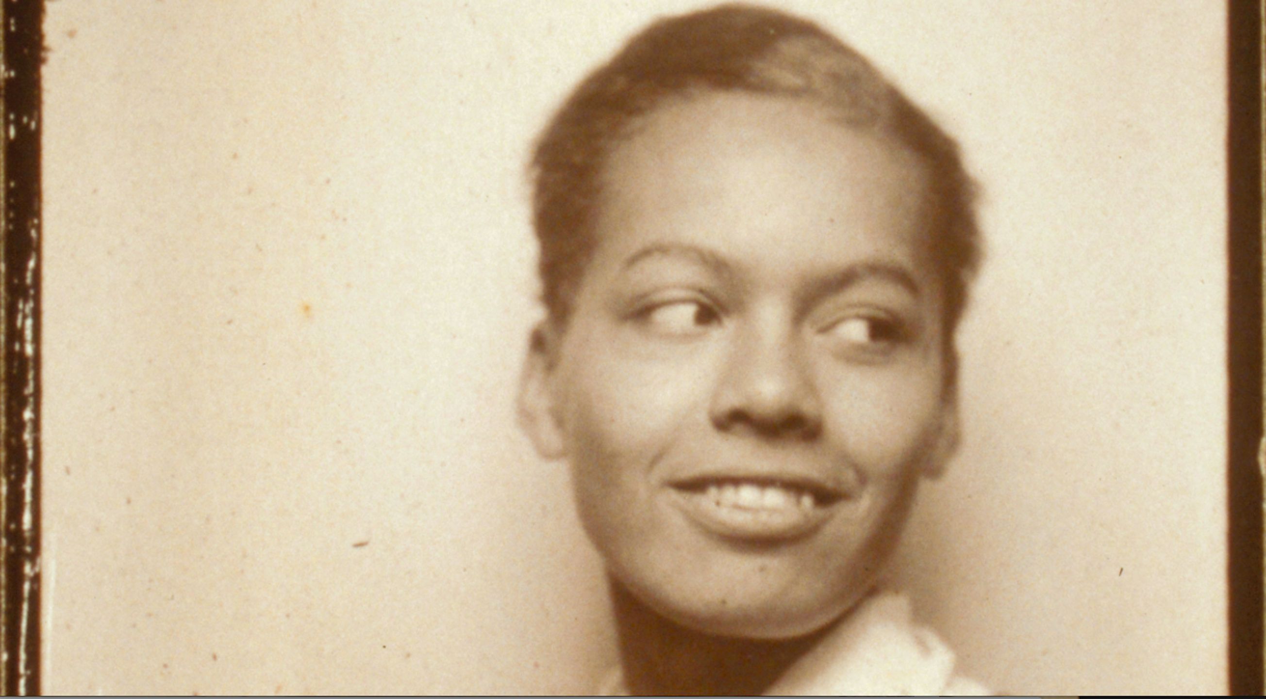 A black and white photo of a young Pauli Murray.