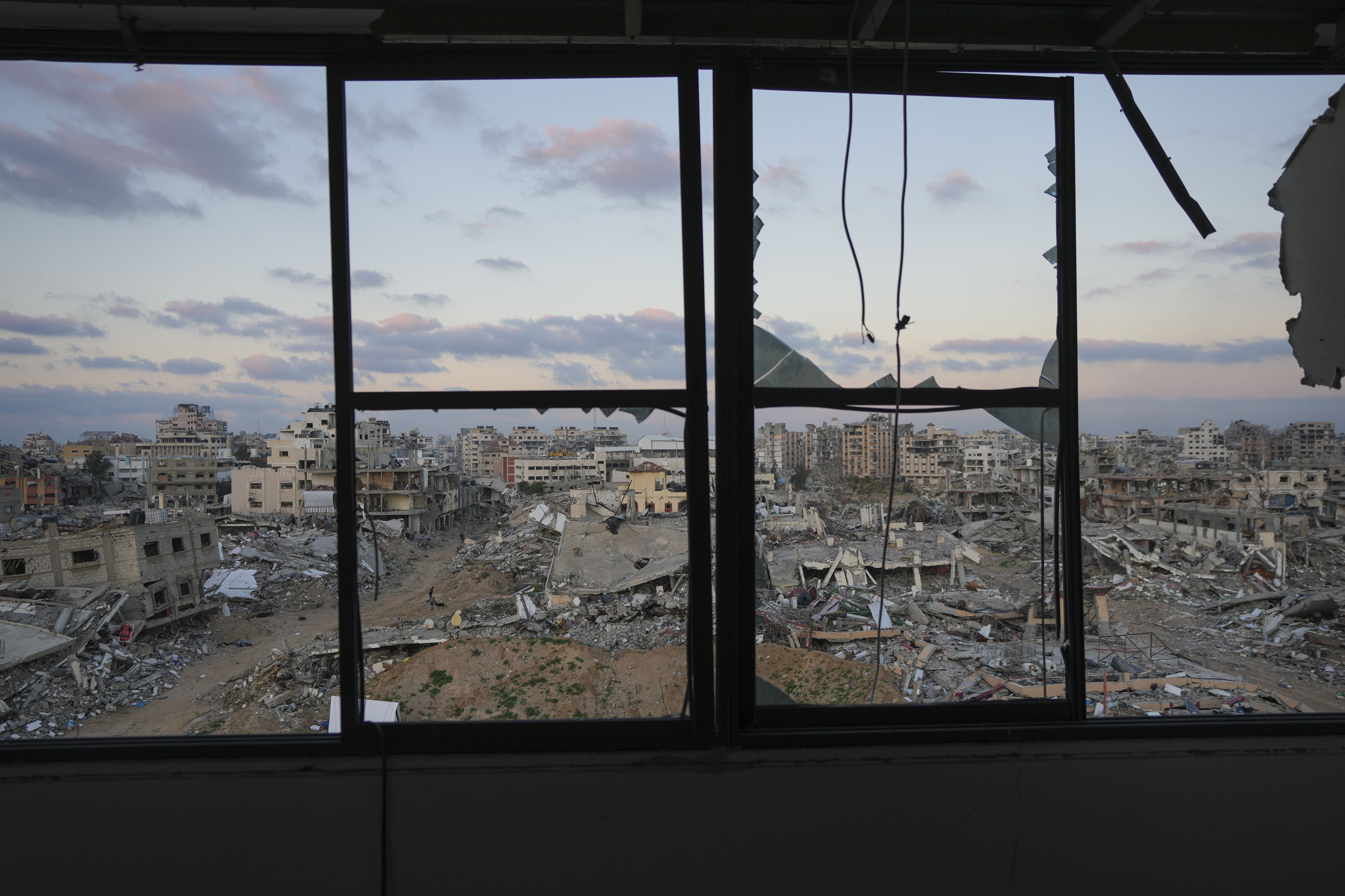A view of an area in Gaza City yesterday that was destroyed during fighting between the Israeli army and Hamas.