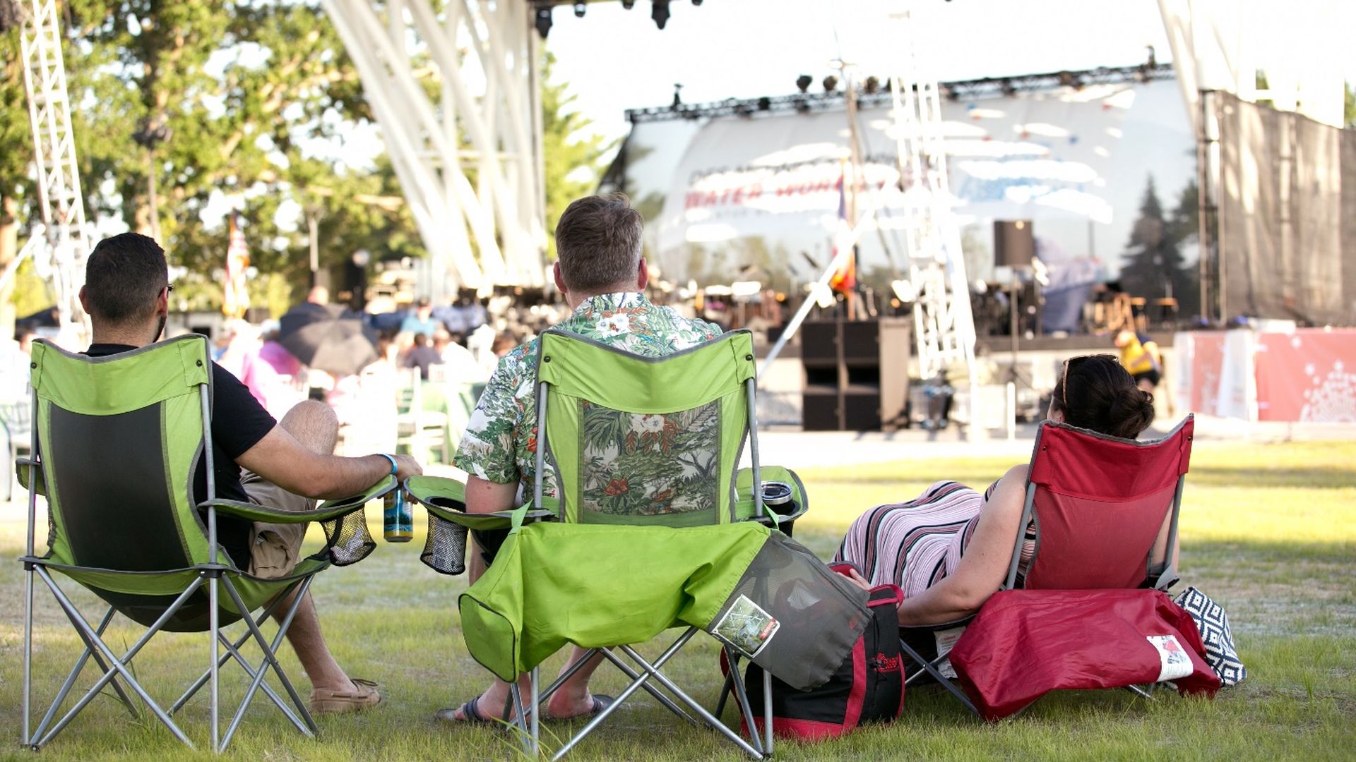 people watching concert