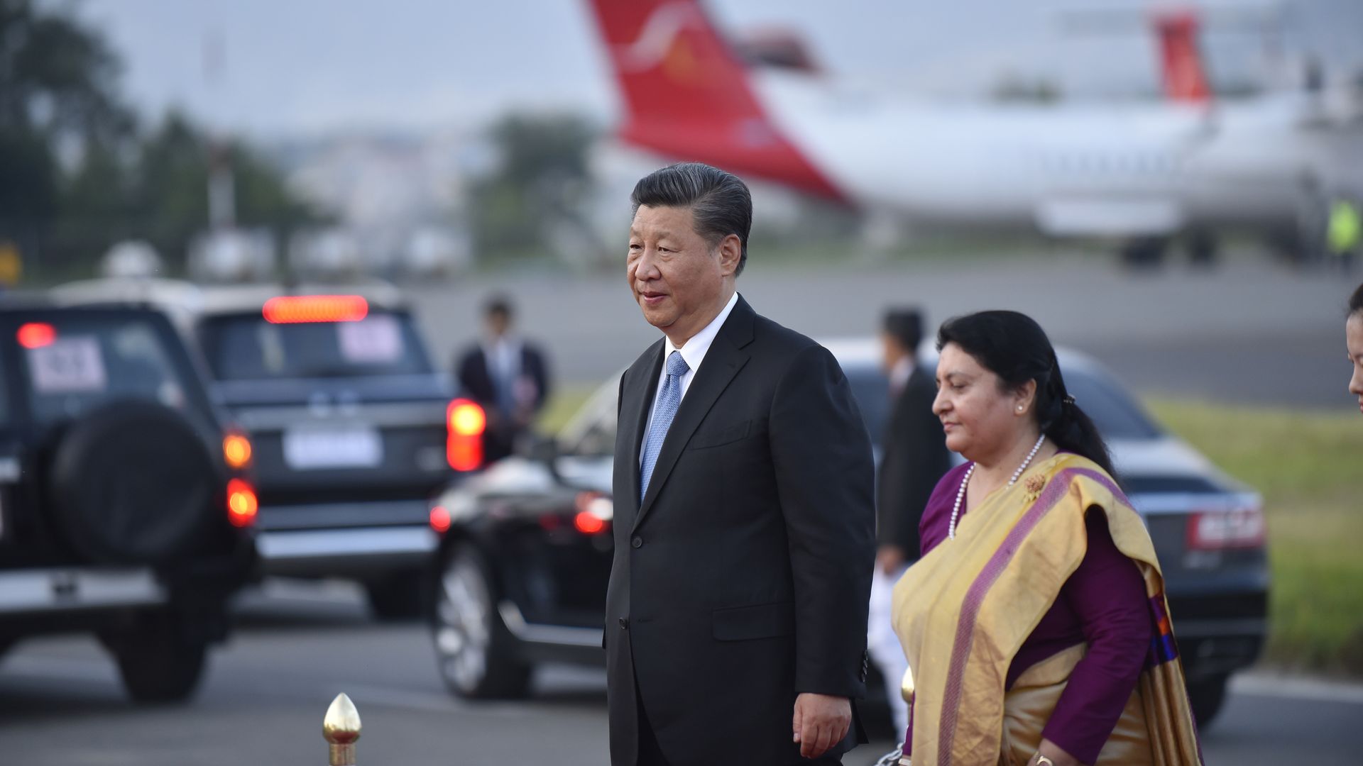 Chinese President Xi Jinping arrives in Nepal