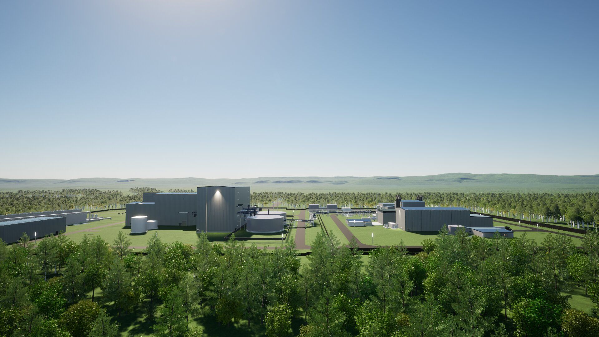 A rendering of TerraPower's Natrium advanced nuclear reactor in Wyoming