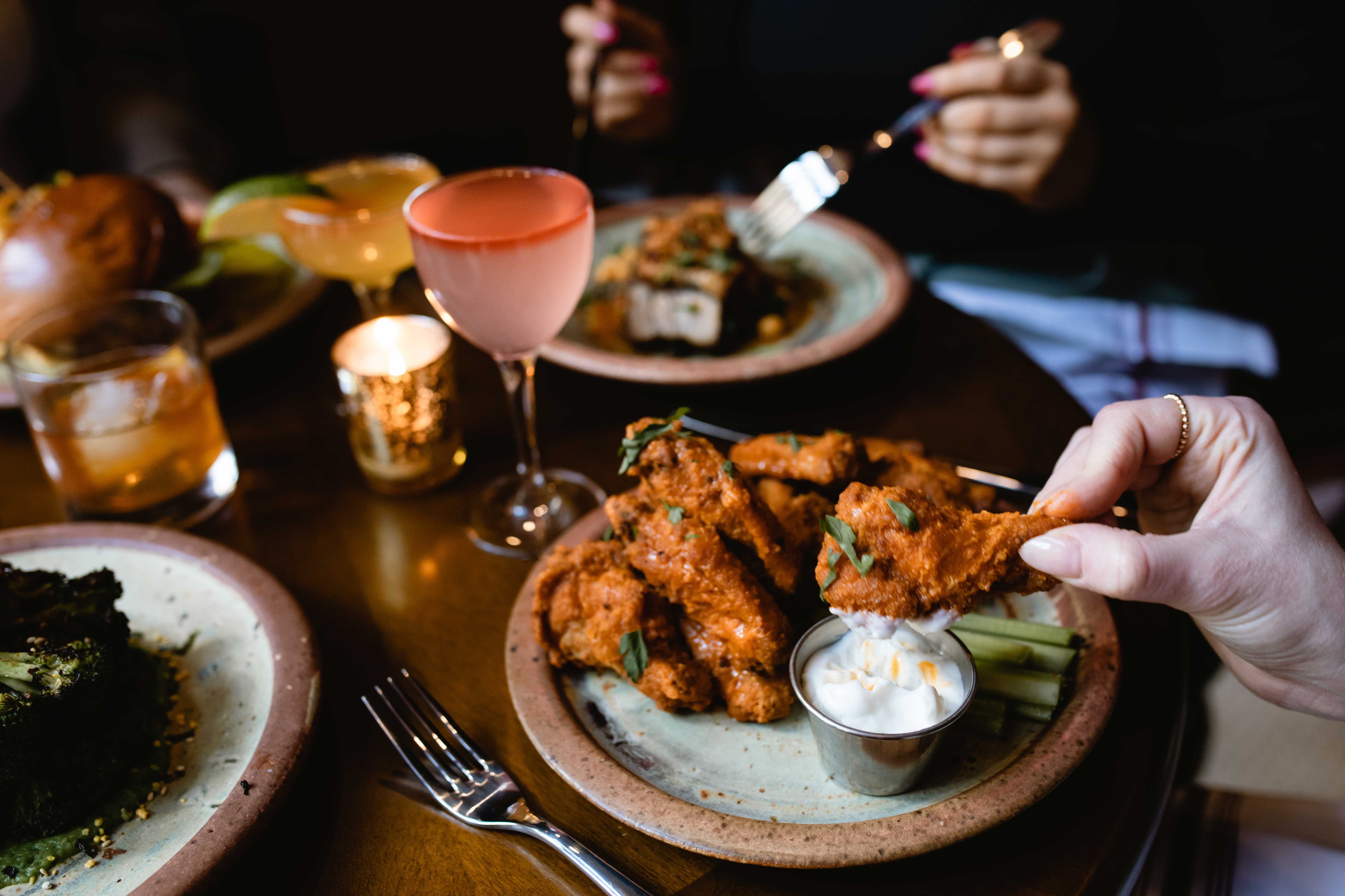 Crispy chicken wings at the Hayes