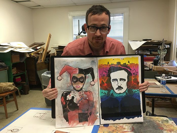 Mike-Wirth-with-some-of-his-work