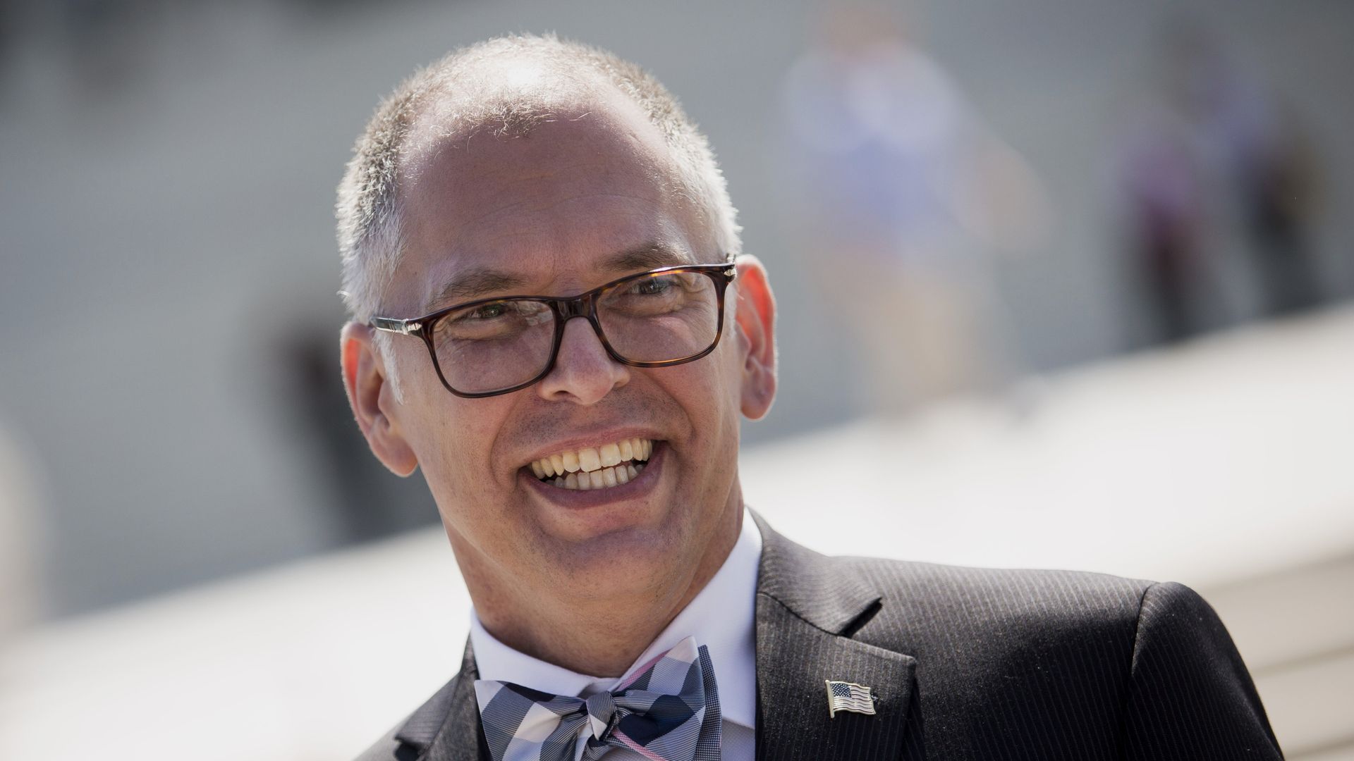 James "Jim" Obergefell, named plaintiff in the Obergefell v. Hodges case, exits the U.S. Supreme Court in Washington, D.C., U.S., on Monday, June 22, 2015.