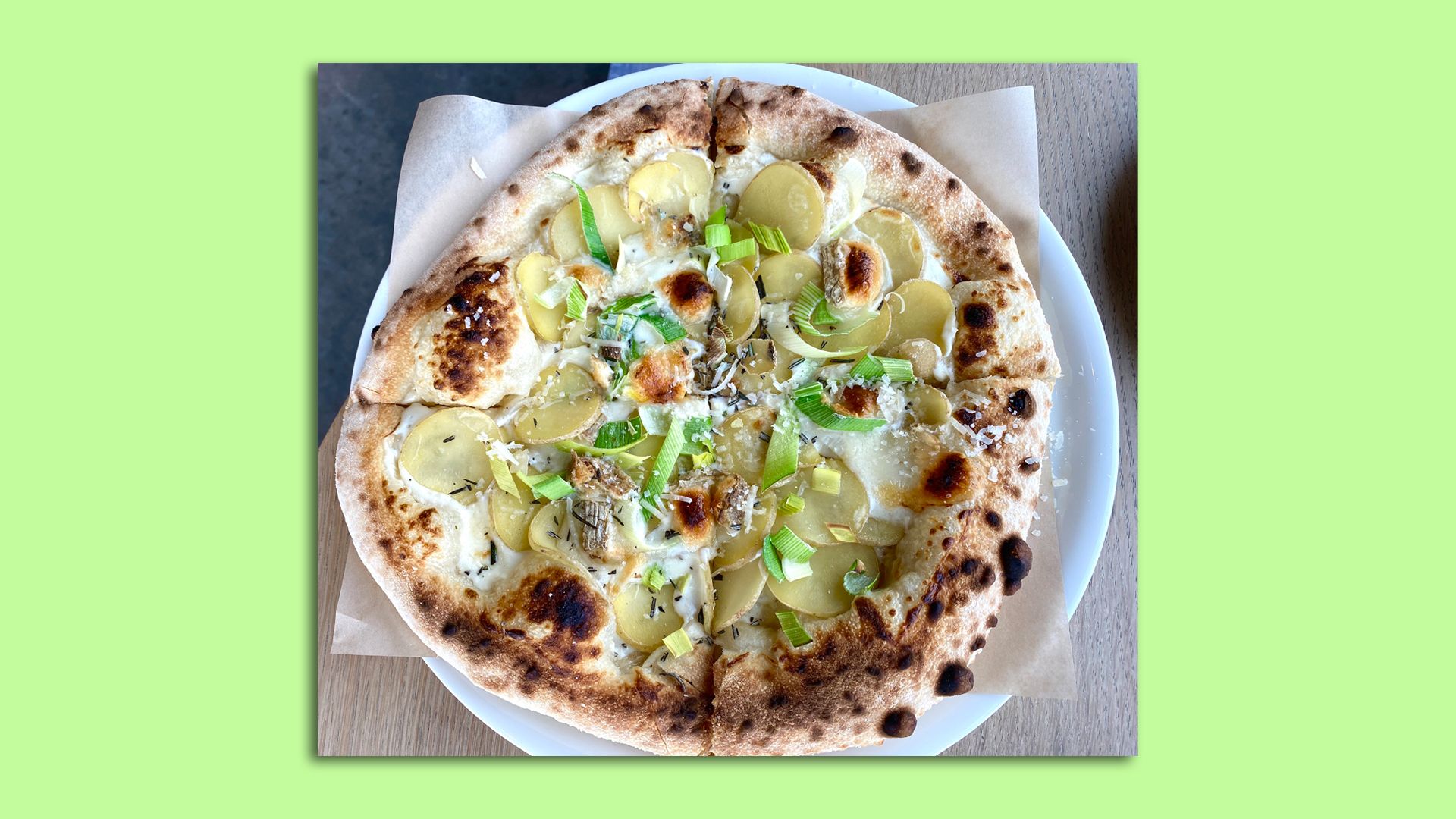 A potato pizza from Franka's Pizzeria in the East Village.