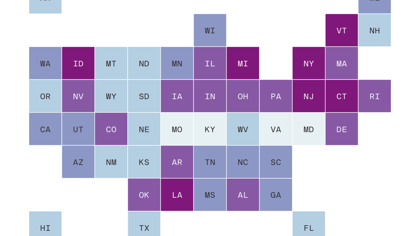 The coronavirus projected peak date in each state - Axios