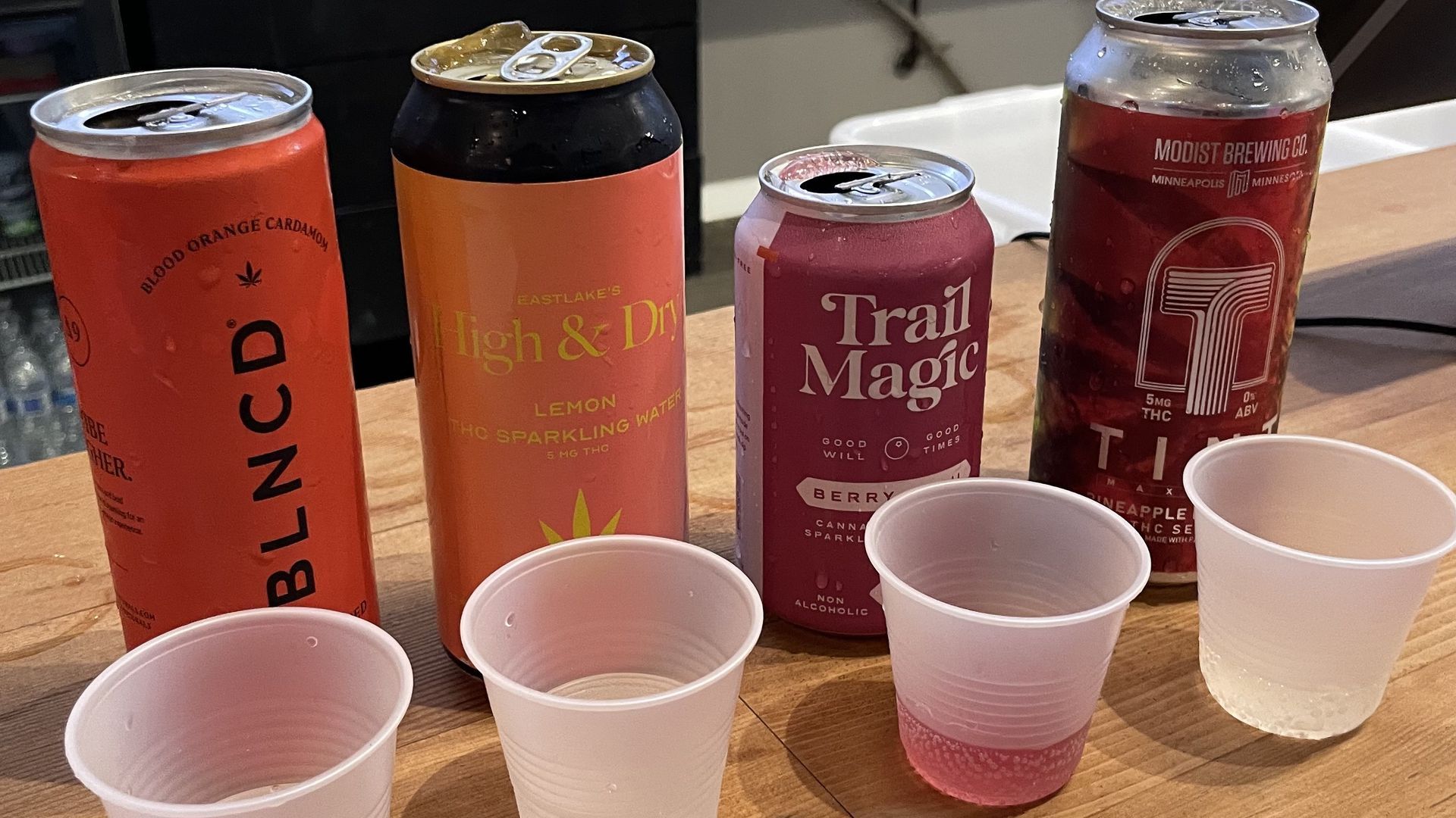 THC-infused drinks on offer at Minneapolis' Trail Magic Taproom.