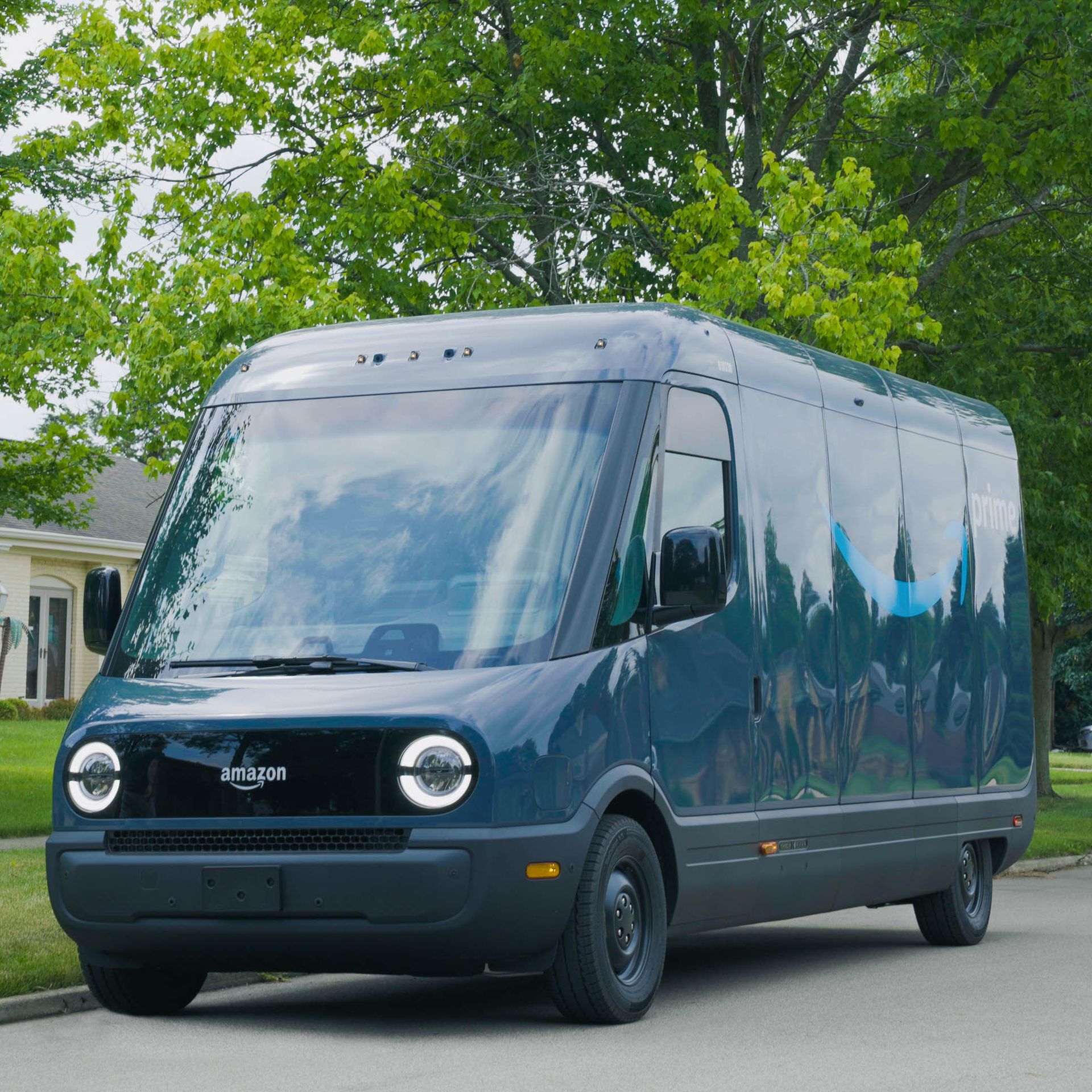 Amazon's new Rivian Electric Delivery Vehicle hits the road