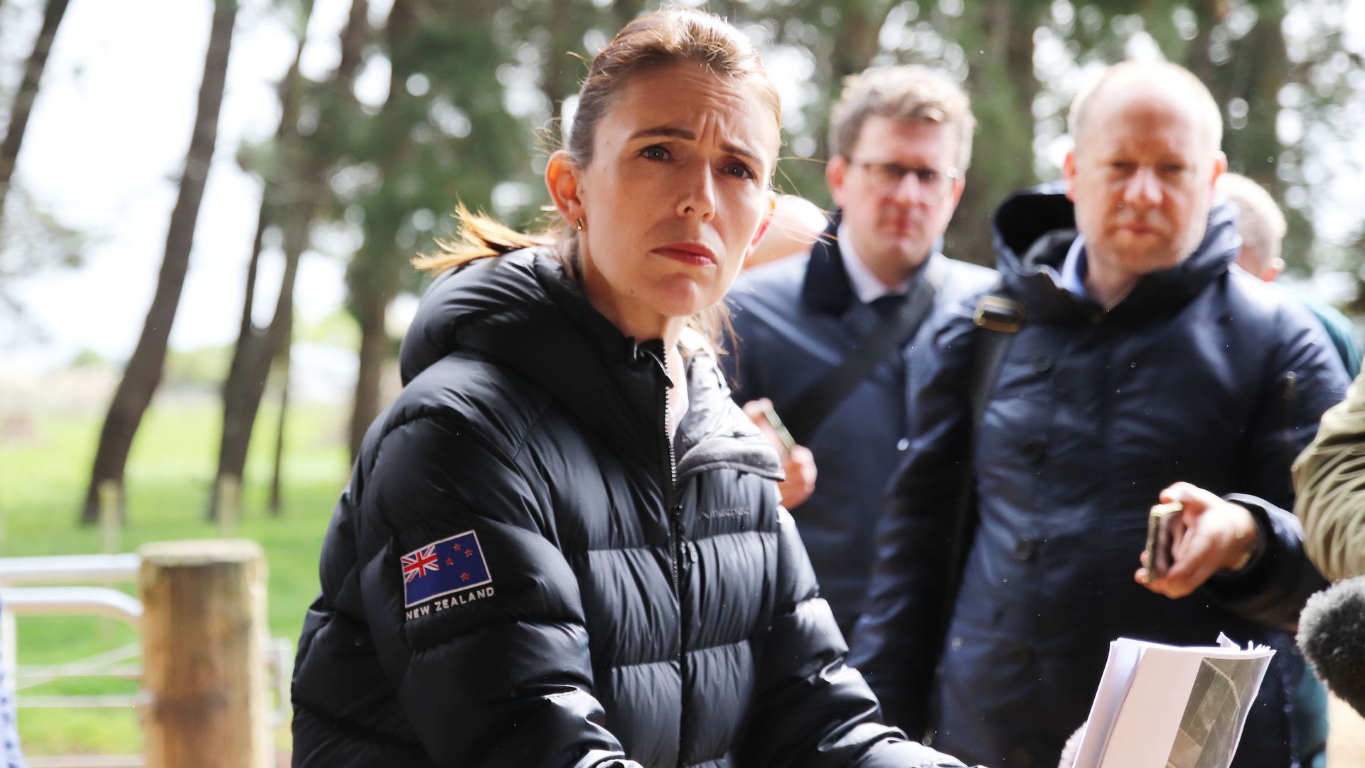 New Zealand Prime Minister Jacinda Ardern on a farm visit after announcing the government's proposals to tackle climate change by reducing agricultural emissions on October 11, 2022 in Wellington.