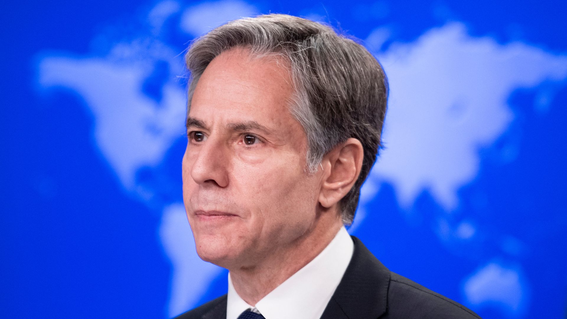 Secretary of State Anthony Blinken during a press conference at the State Department on Aug. 2.