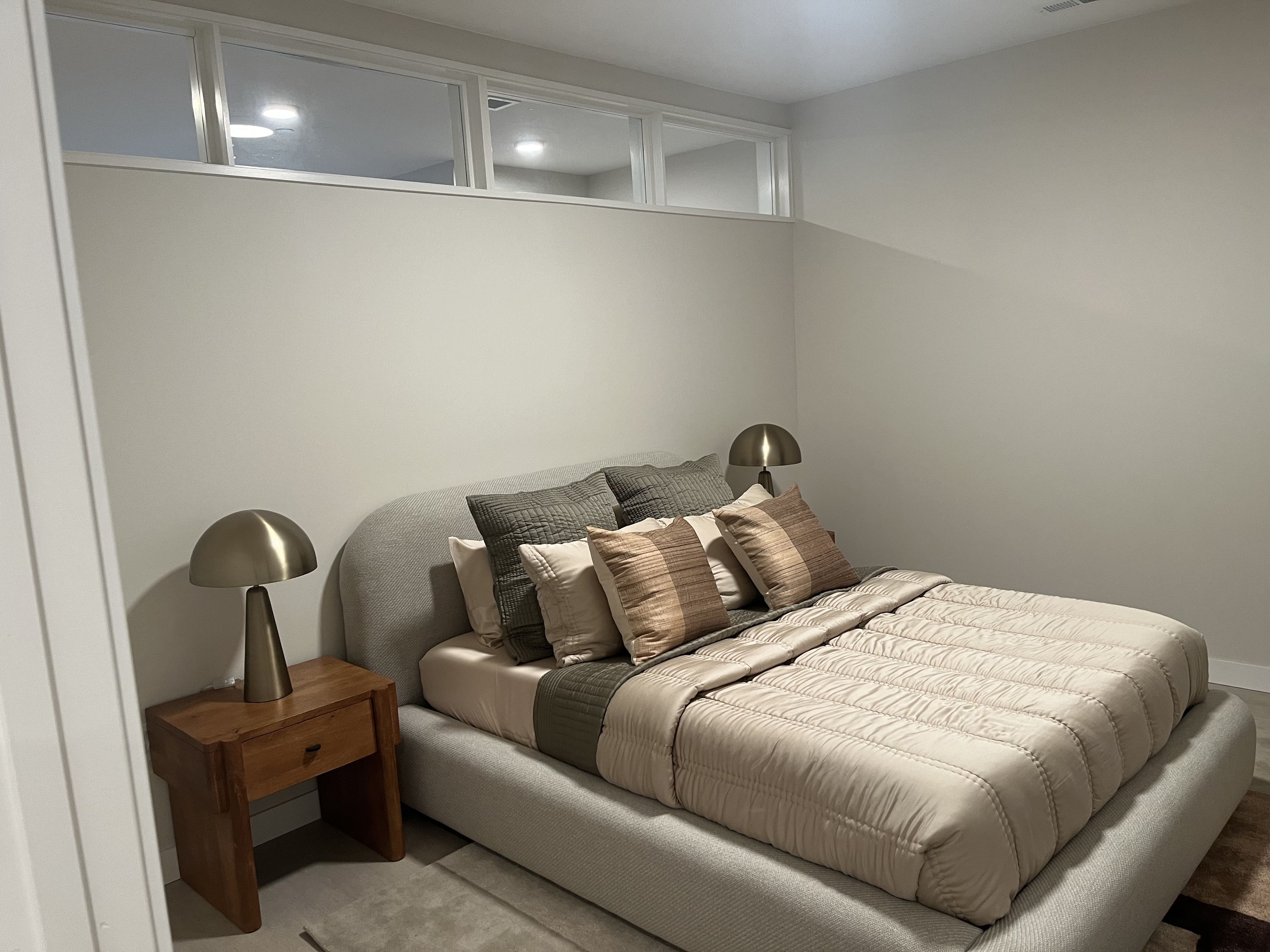 A photo of a bedroom in an apartment