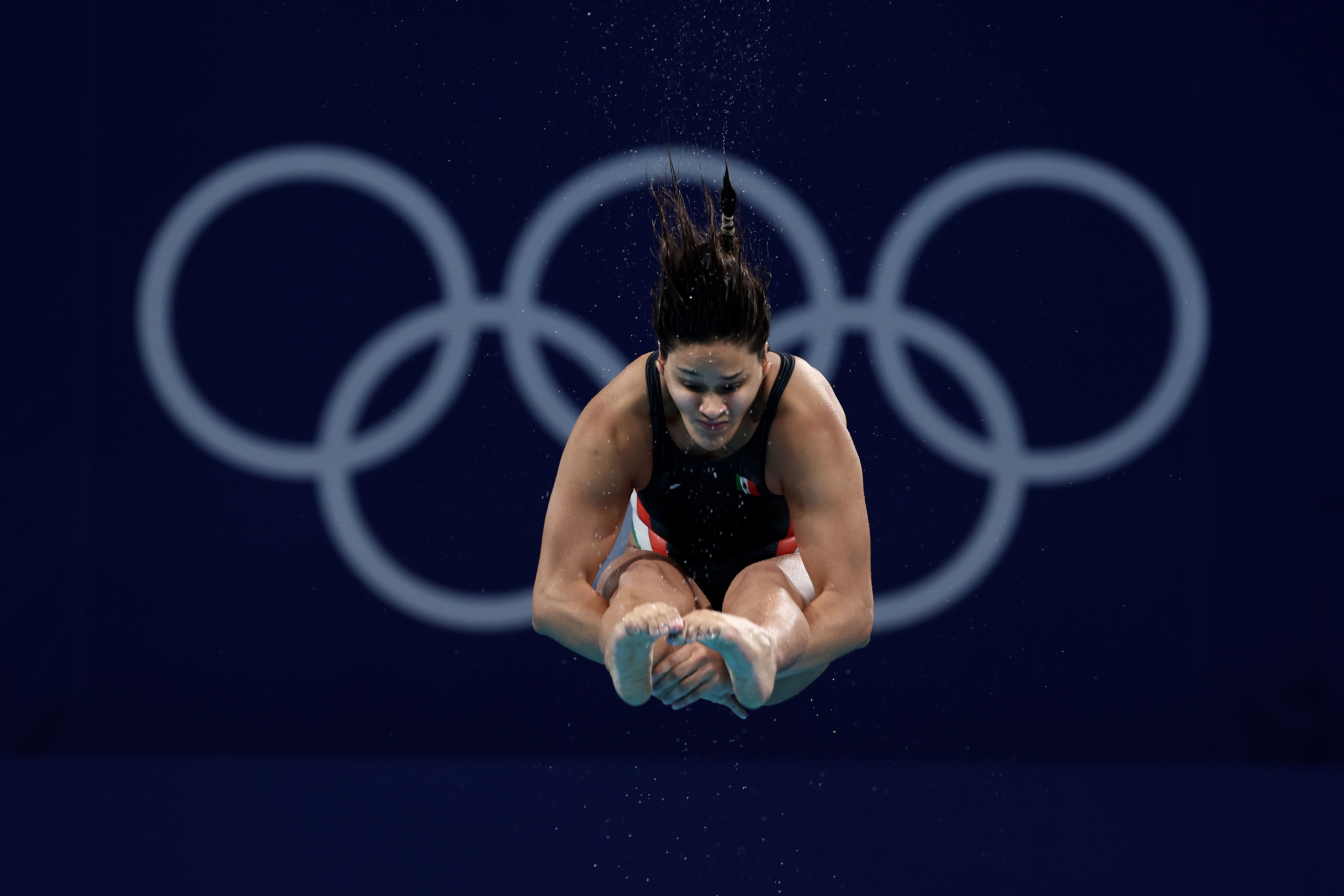 Aranza Vazquez Montano of Team Mexico competes during the Women's 3m Springboard Preliminary round on day seven of the Tokyo 2020 Olympic Games at Tokyo Aquatics Centre on July 30, 2021 in Tokyo, Japan. (Photo by Clive Rose/Getty Images)