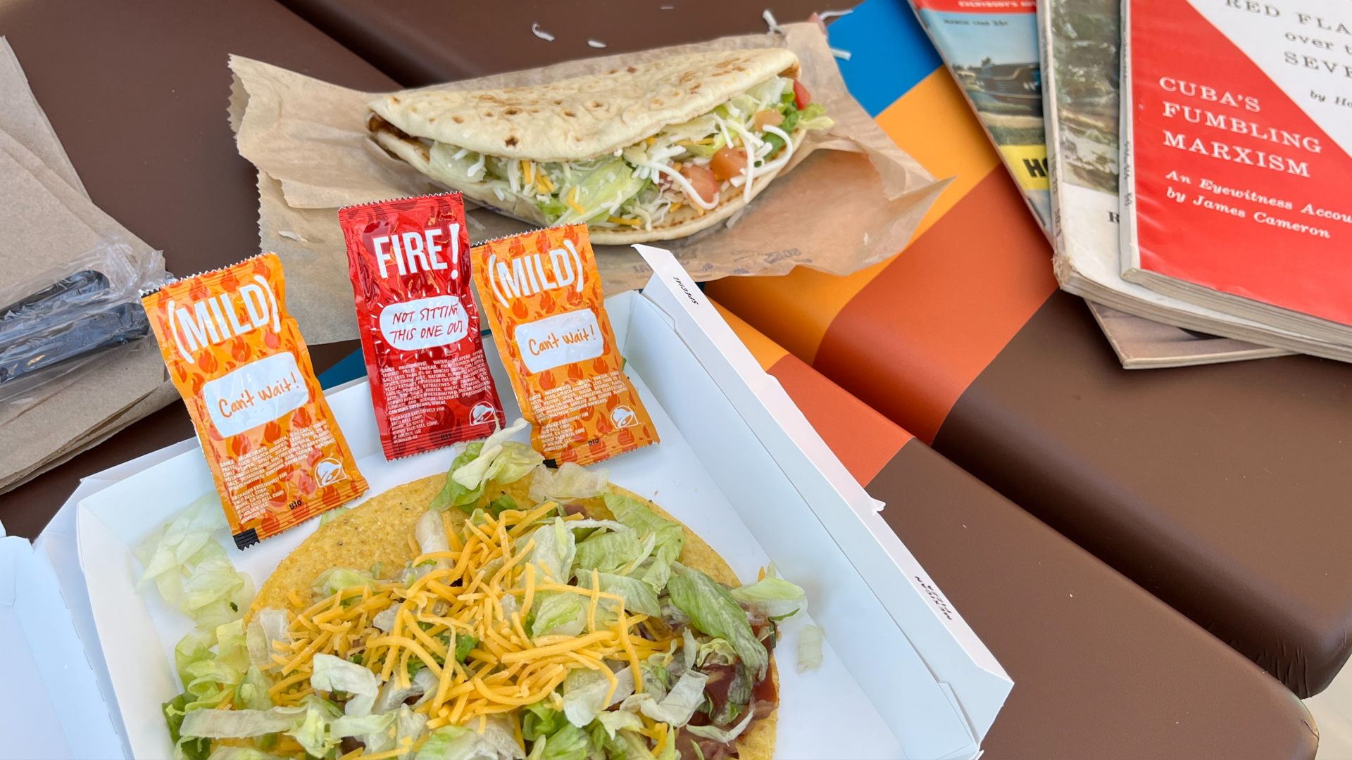 Taco Bell menu items. 