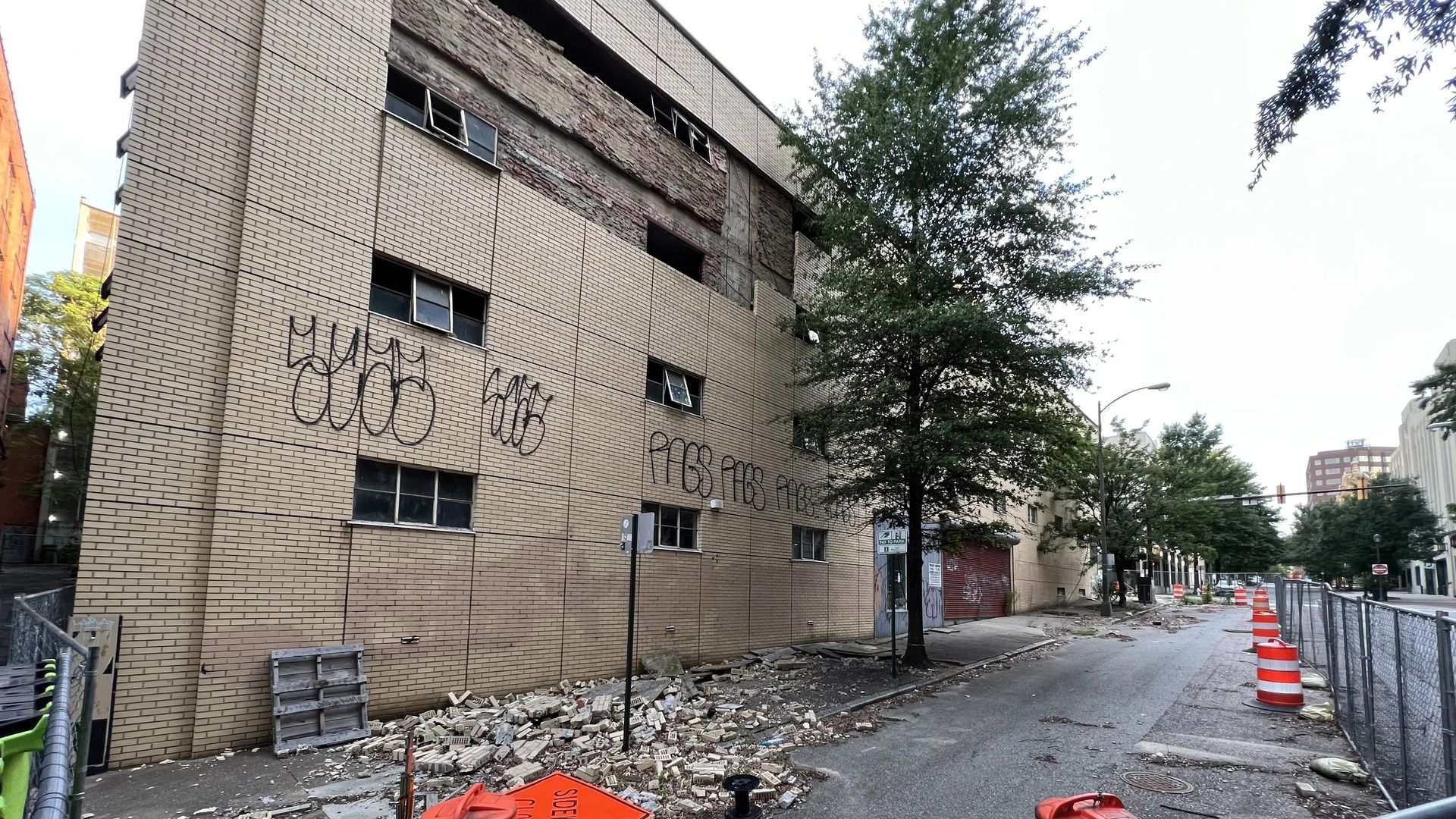 a falling apart parking deck 
