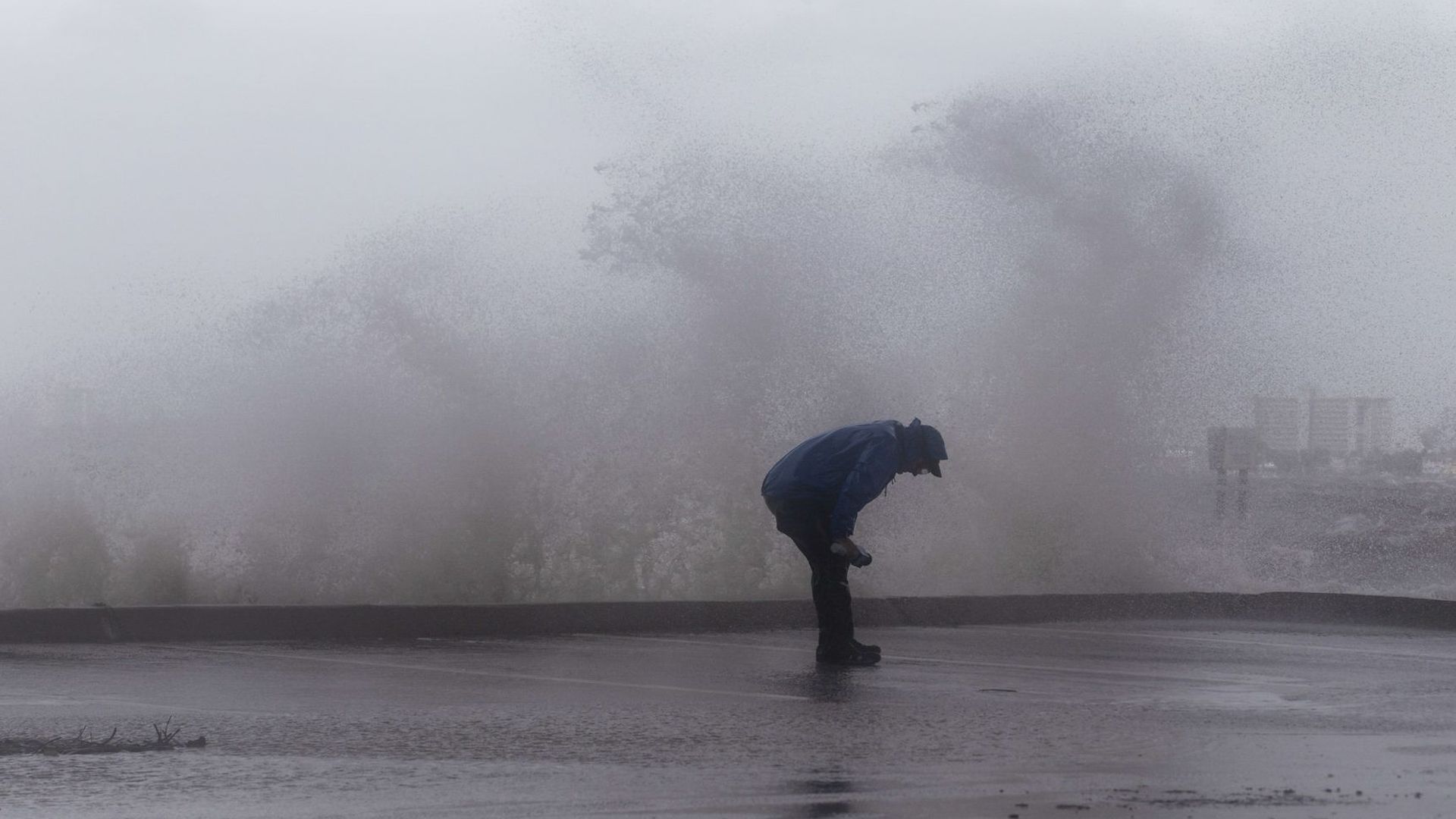  Strong gusts of wind and bands of heavy rain hit the Jensen Beach Causeway Park in Jensen Beach, Florida on Tuesday. 