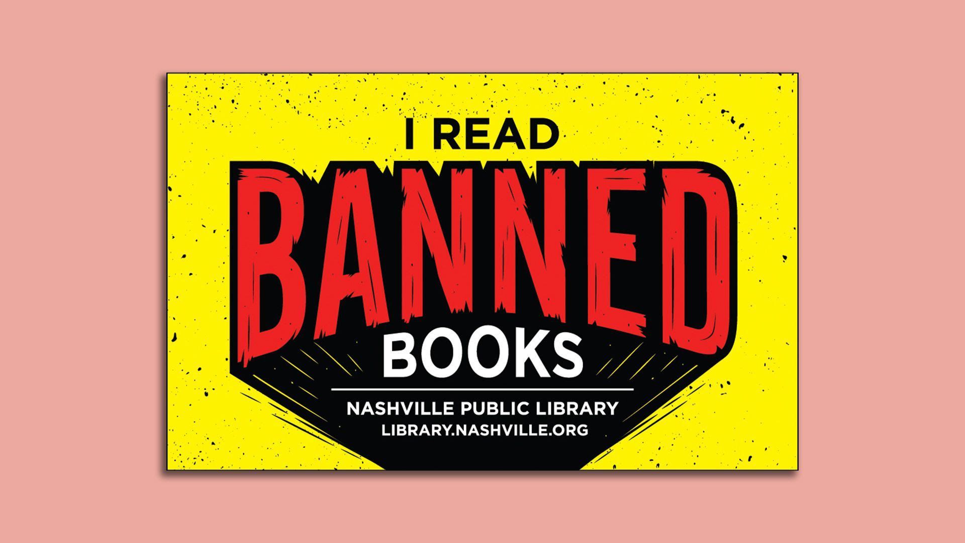 Banned books library card in Nashville.